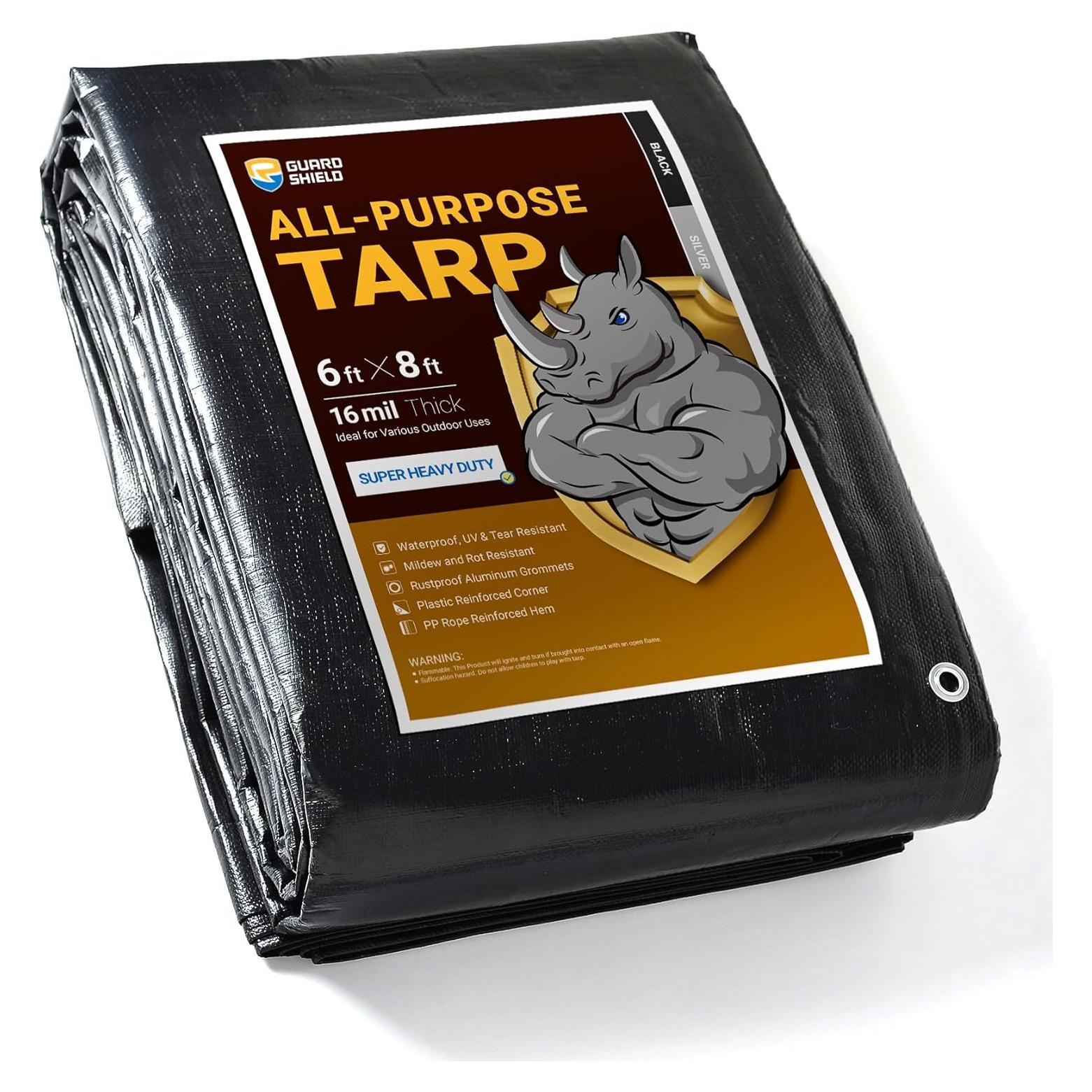 Lona Multiuso Impermeable GUARD SHIELD 1.83x2.44m Negra/Plata