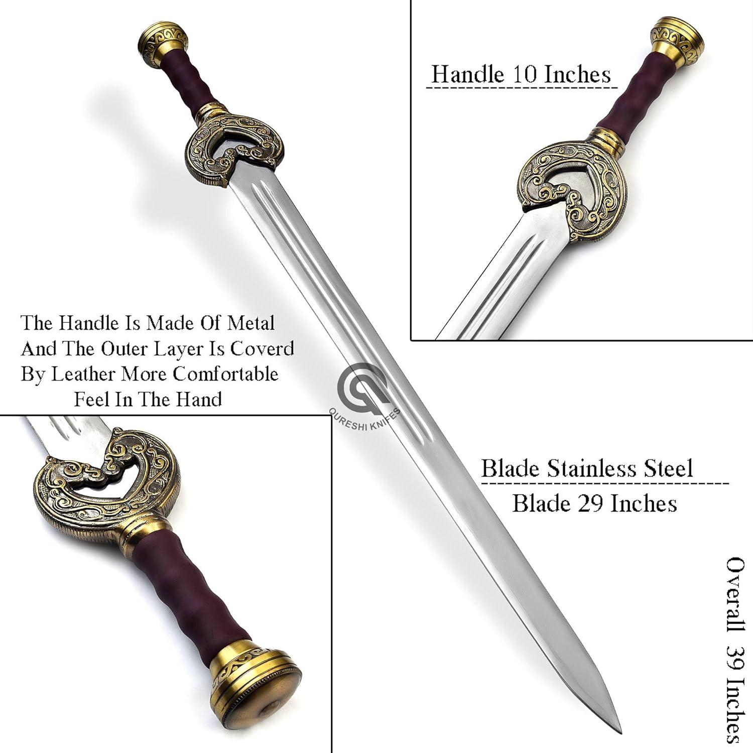 Espada de Fantasía QURESHI KNIFES 99 cm con Funda y Placa