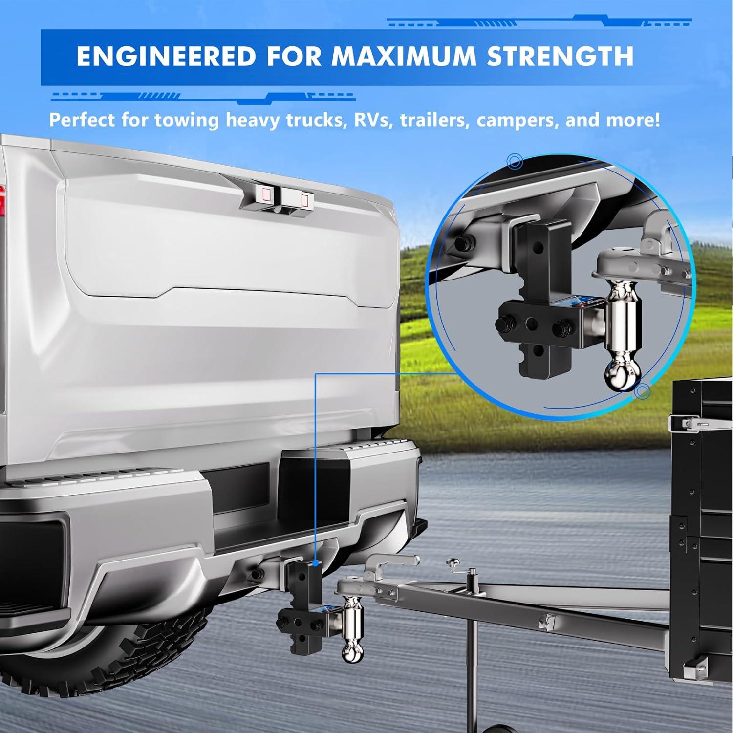 Enganche de Remolque Ajustable DEWOT TH-01 5670 kg con Bola Dual