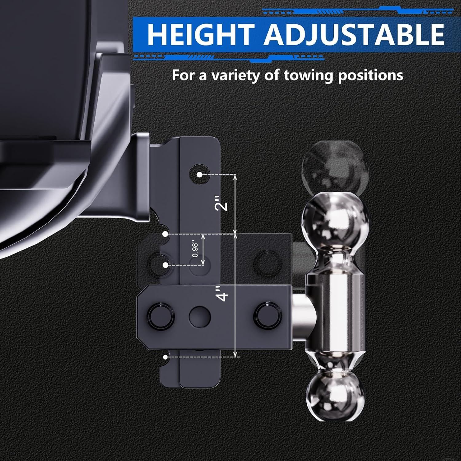 Enganche de Remolque Ajustable DEWOT TH-01 5670 kg con Bola Dual