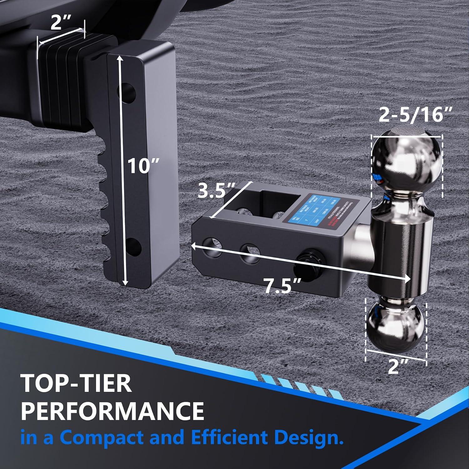 Enganche de Remolque Ajustable DEWOT TH-01 5670 kg con Bola Dual