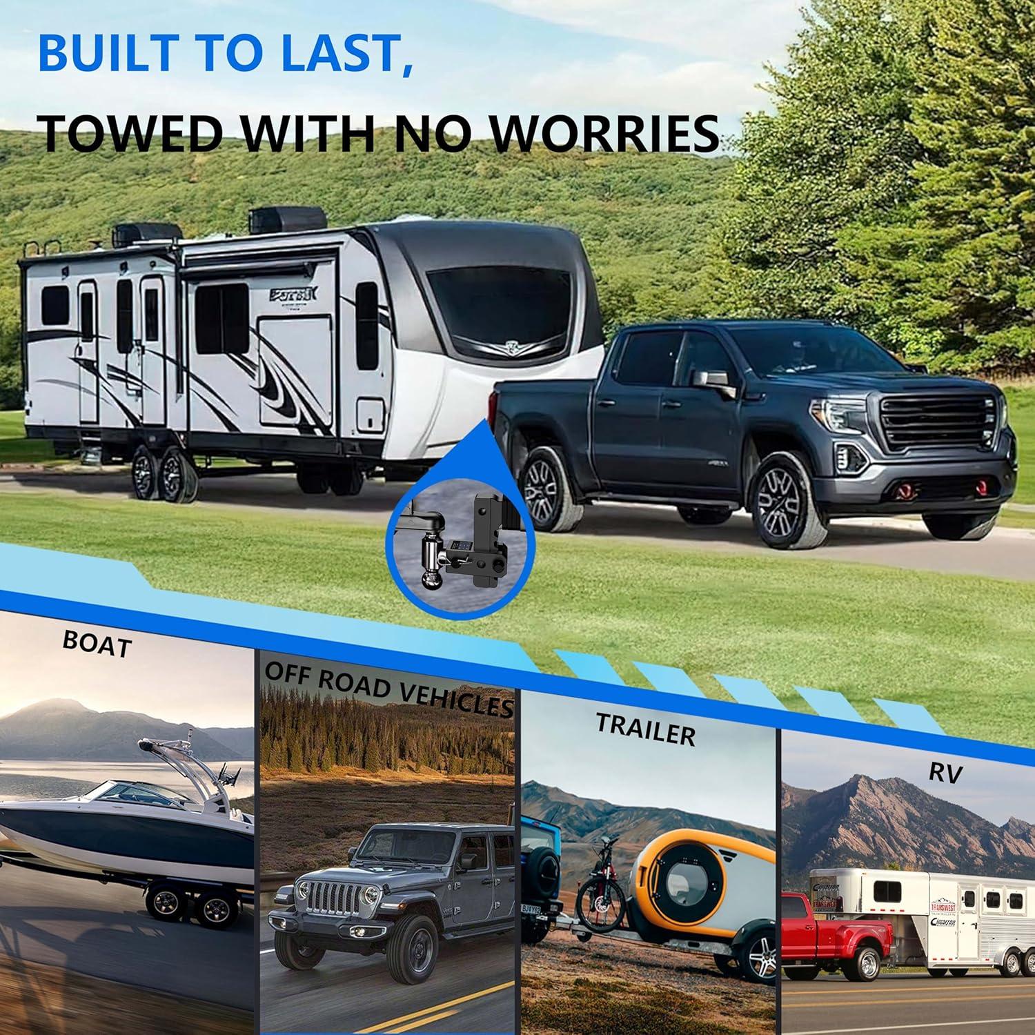 Enganche de Remolque Ajustable DEWOT TH-01 5670 kg con Bola Dual