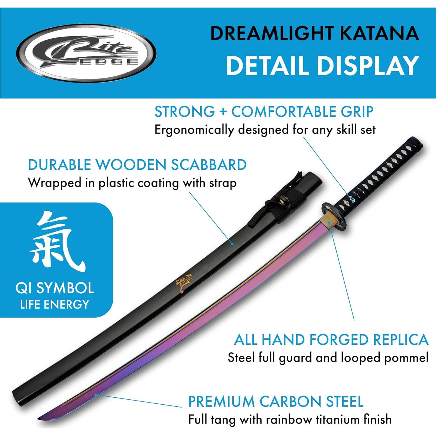 Katana Réplica SZCO de Acero Carbono 99 cm con Funda Qi