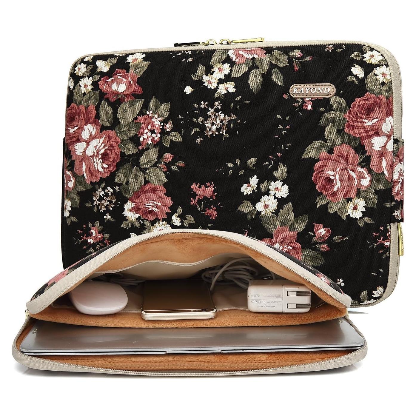 Funda para Laptop KAYOND 11.6" Impermeable Negro/Rosa