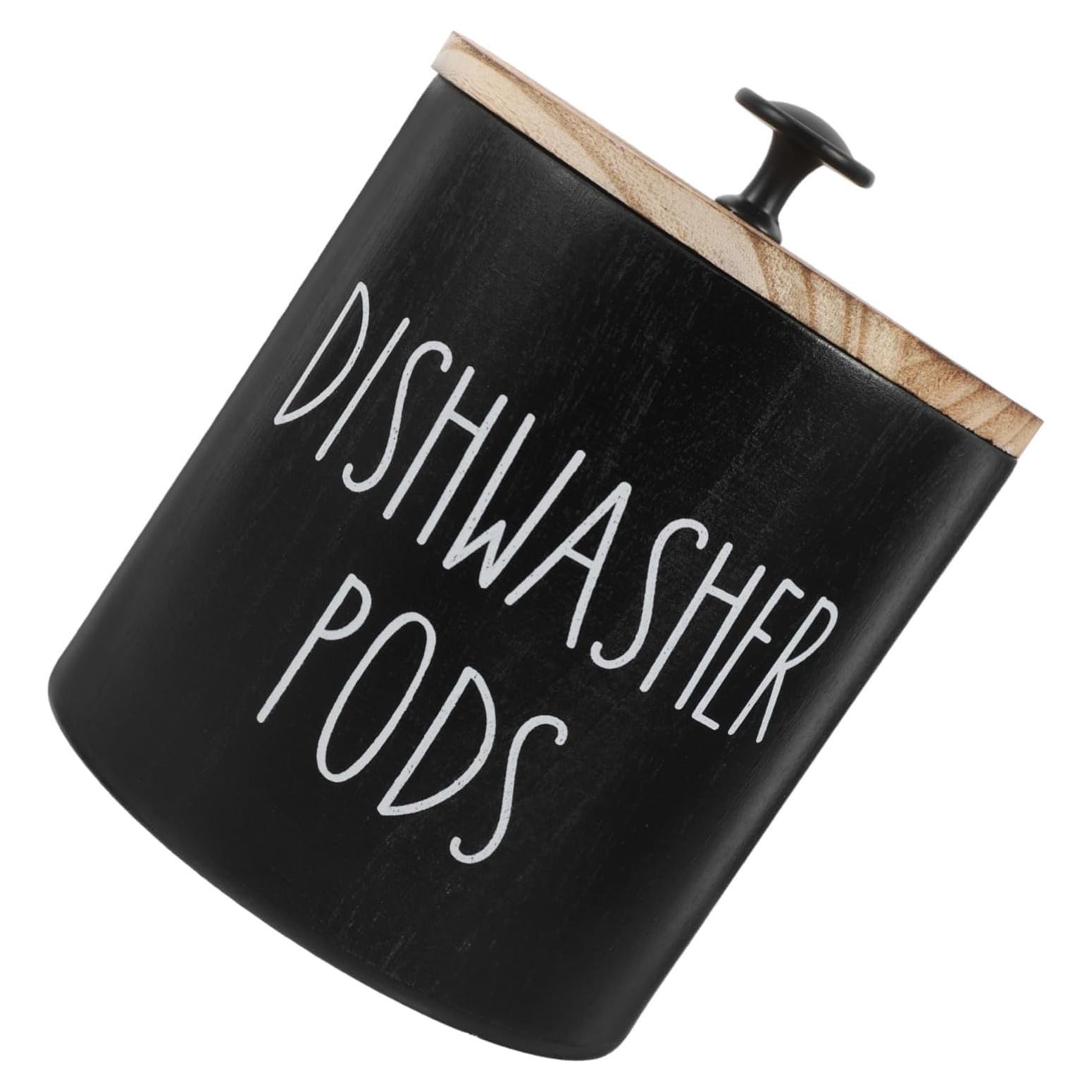 Soporte de Pod de Lavandería DECHOUS de Madera Negro 16x13cm