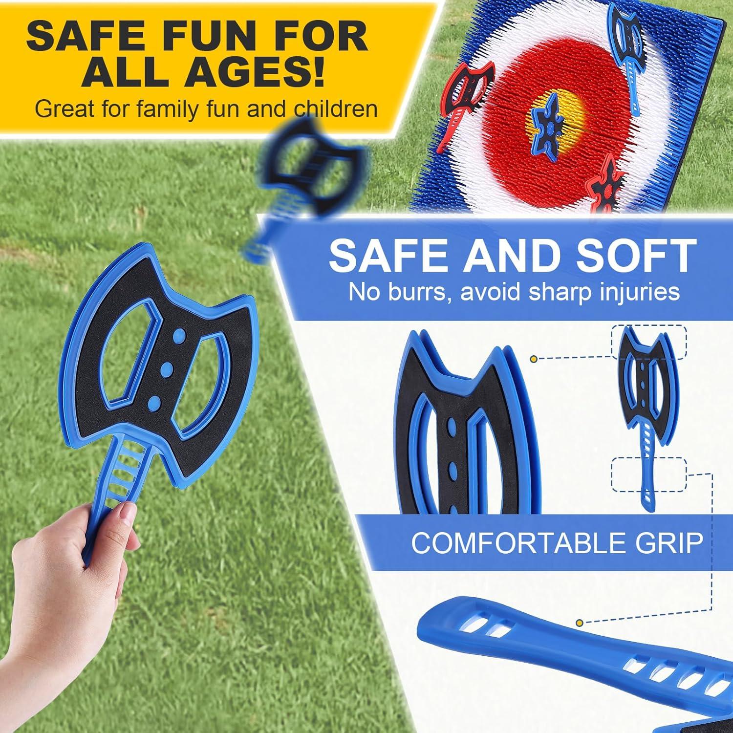 Conjunto de 8 Hachas de Lanzamiento Sidske - Colorido y Seguro