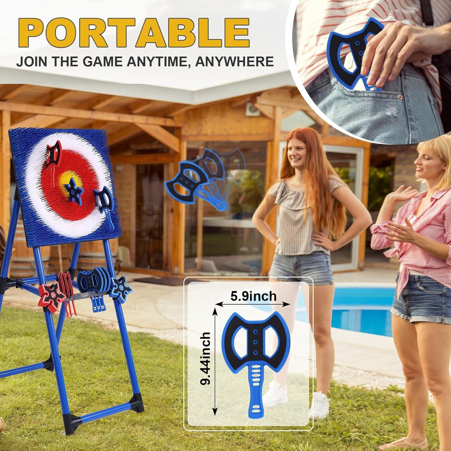 Conjunto de 8 Hachas de Lanzamiento Sidske - Colorido y Seguro