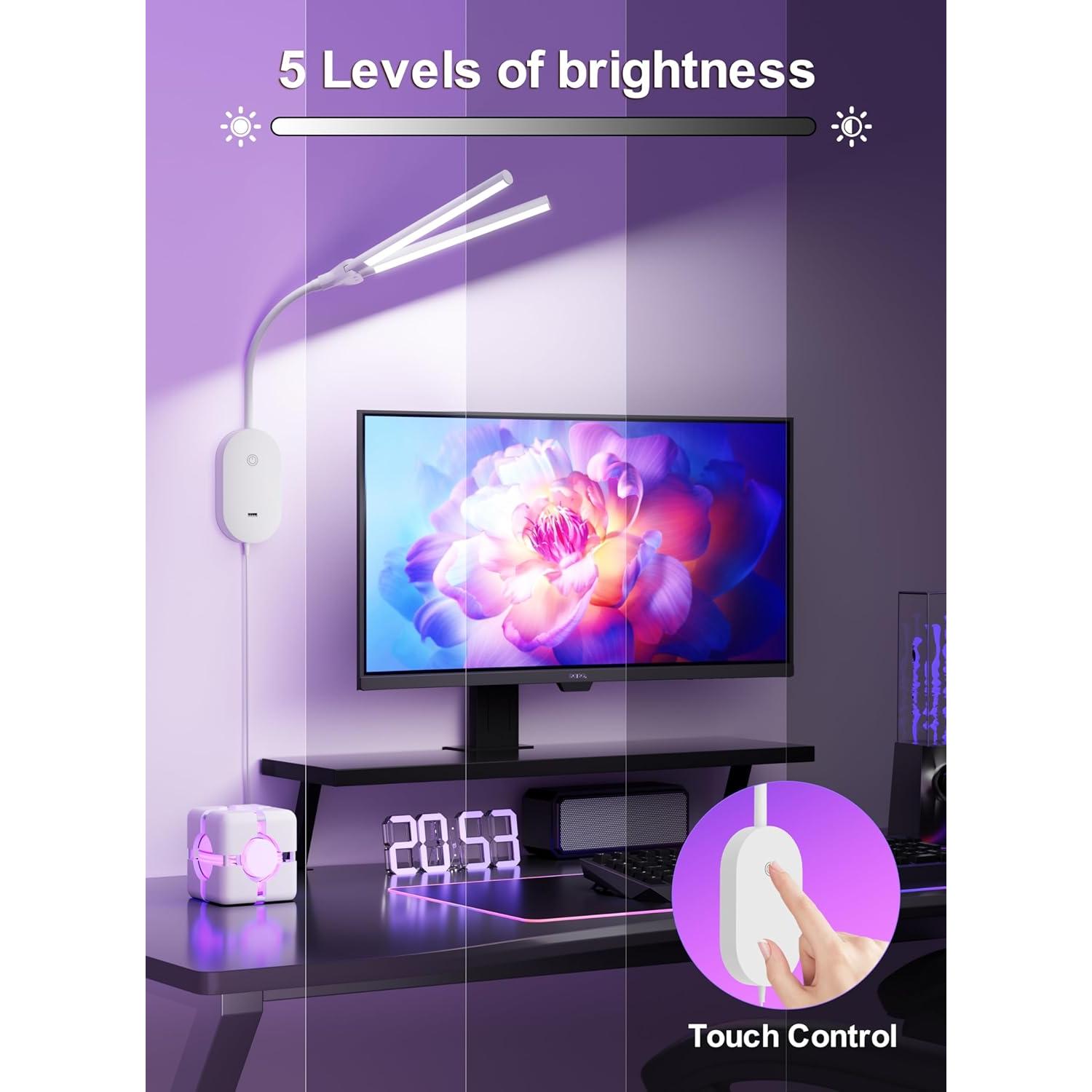 Lámpara de Lectura Montada en Pared TOPMB con Doble Cabeza 50.8 cm