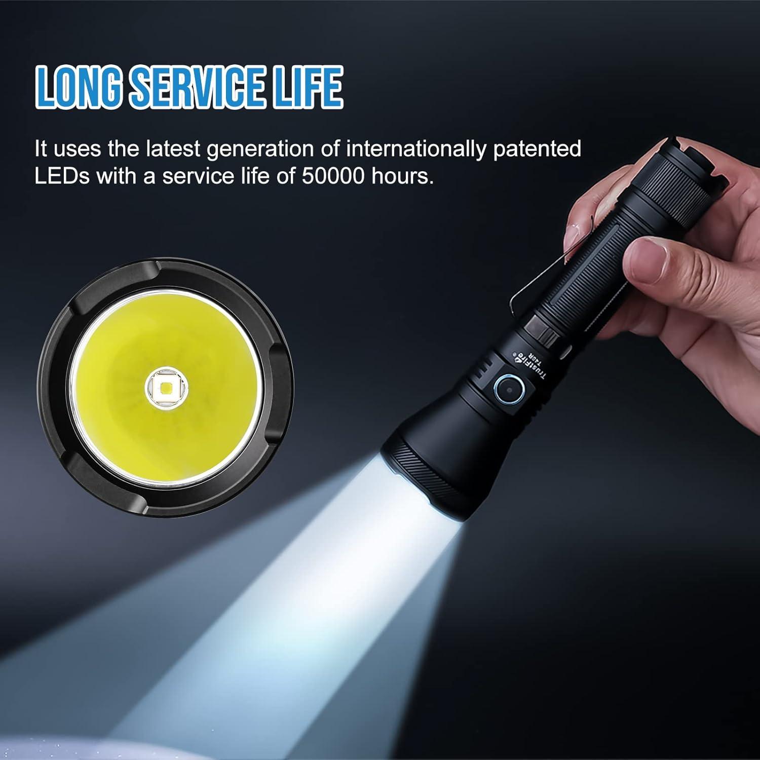 Linterna Táctica TrustFire T40R LED 1800 Lúmenes IP68 6 Modos