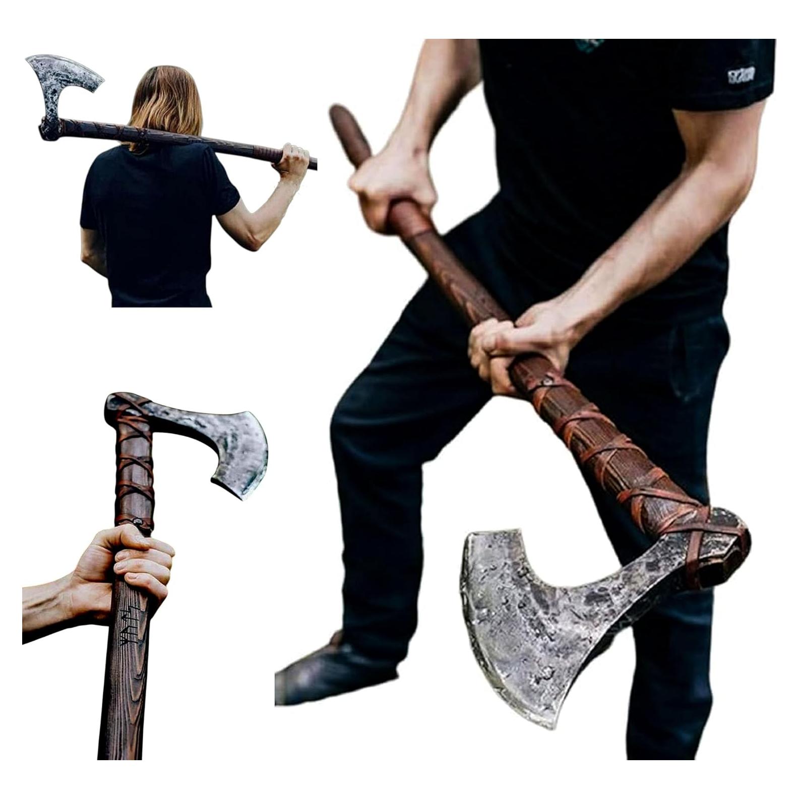 Hacha Vikinga de Doble Cabeza Genérico 101.6 cm Acero Carbono