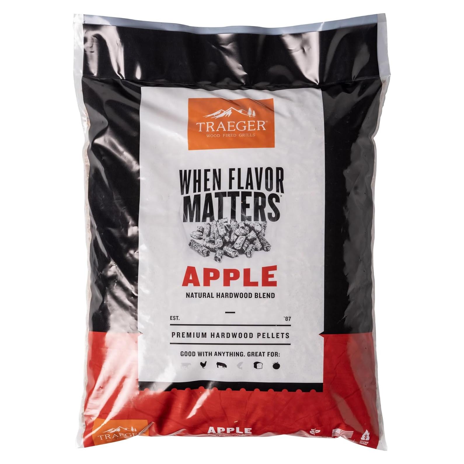 Pellets de Madera Dura 100% Natural Traeger Manzana 8.16 kg