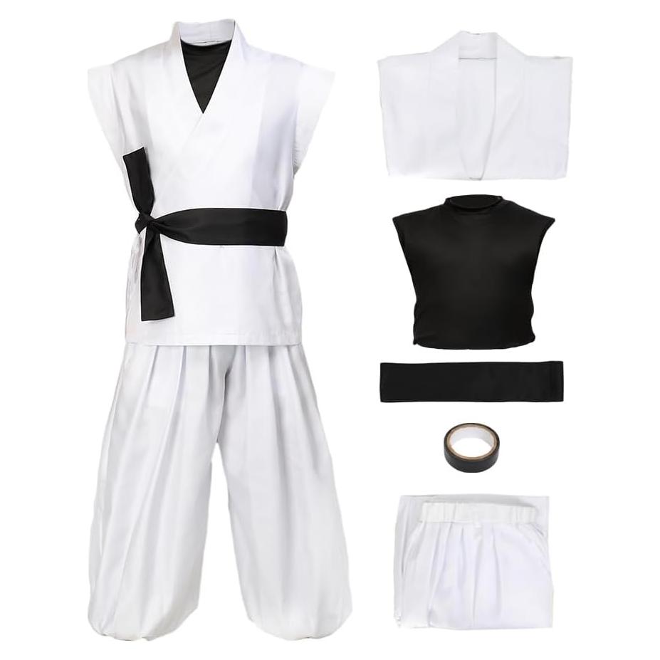 Traje de Cosplay de Kung Fu Blanco C-ZOFEK Hombre Talla S