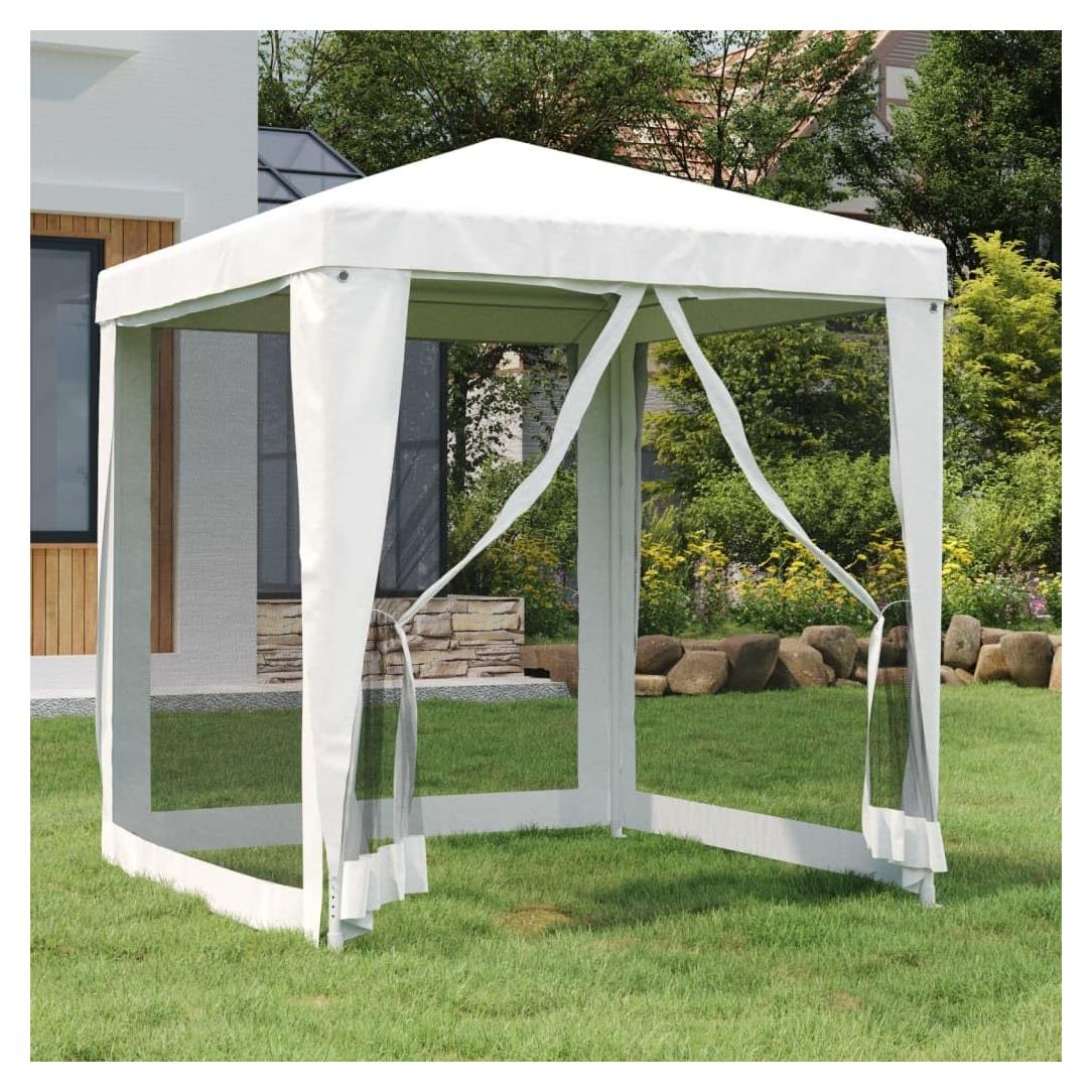 Carpa Plegable MNISDFL Blanca 3x3m con 4 Paredes de Malla