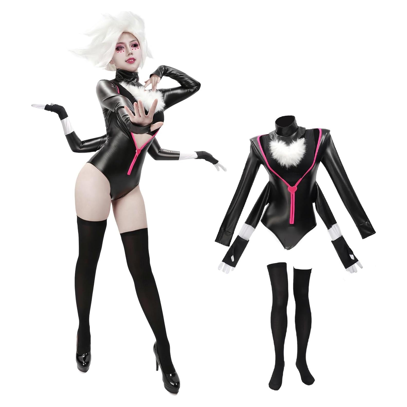 DAZCOS Traje de Cosplay Mono Negro para Mujeres Halloween