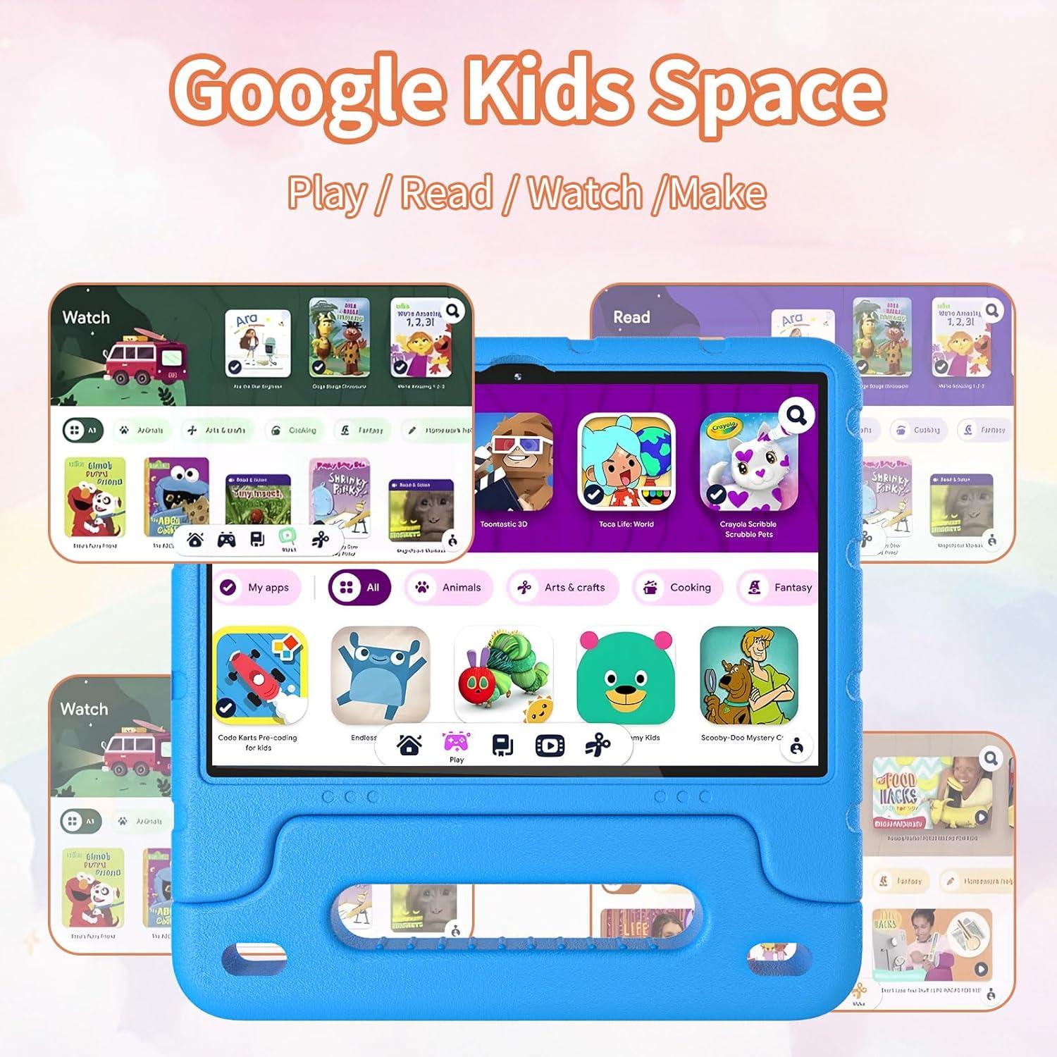 Tableta Infantil EDDBNi 10 Pulgadas 64GB Android 14 Azul