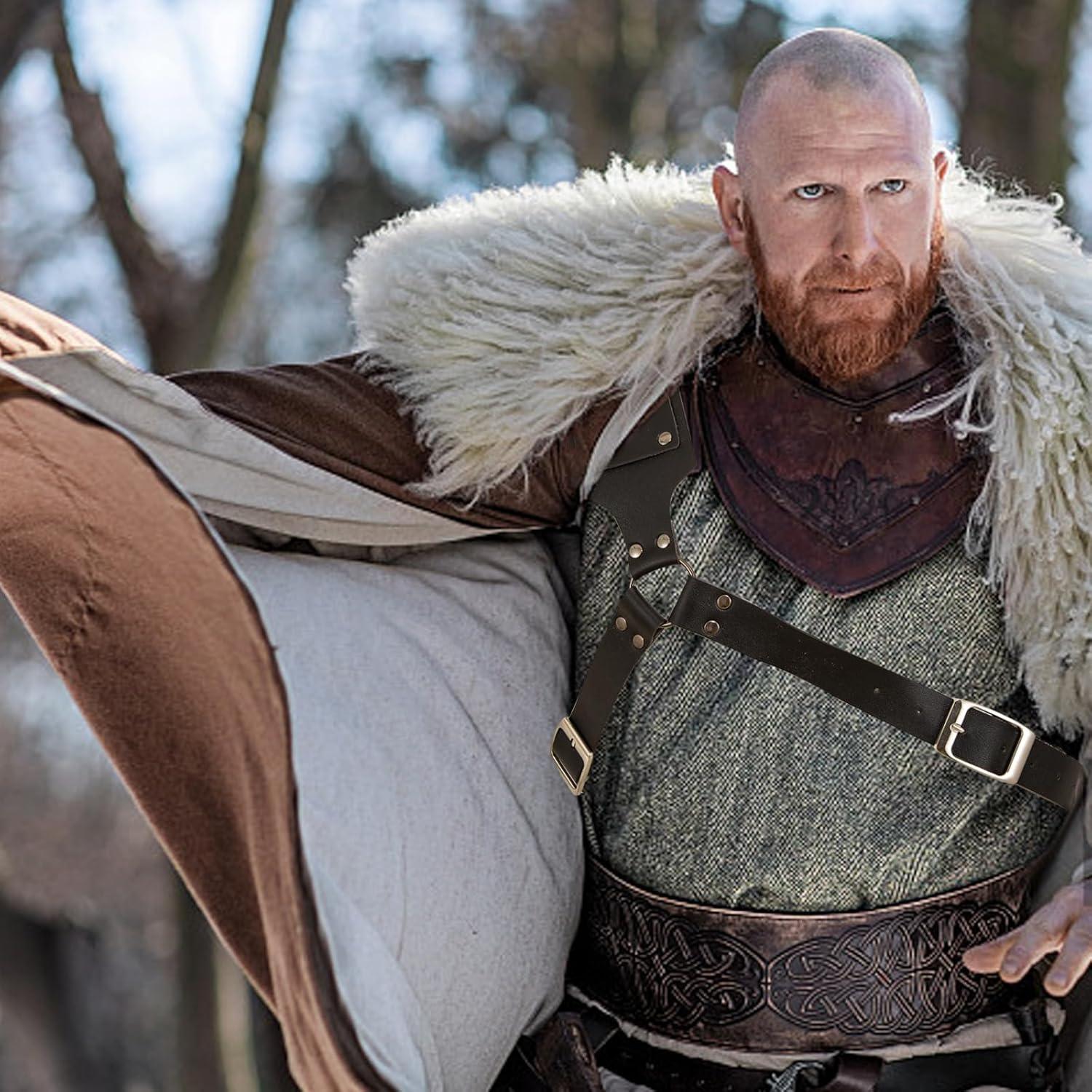 Funda de espada medieval ajustable unisex negra para cosplay