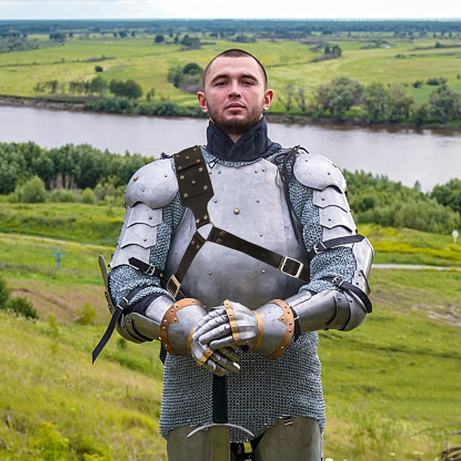 Funda de espada medieval ajustable unisex negra para cosplay