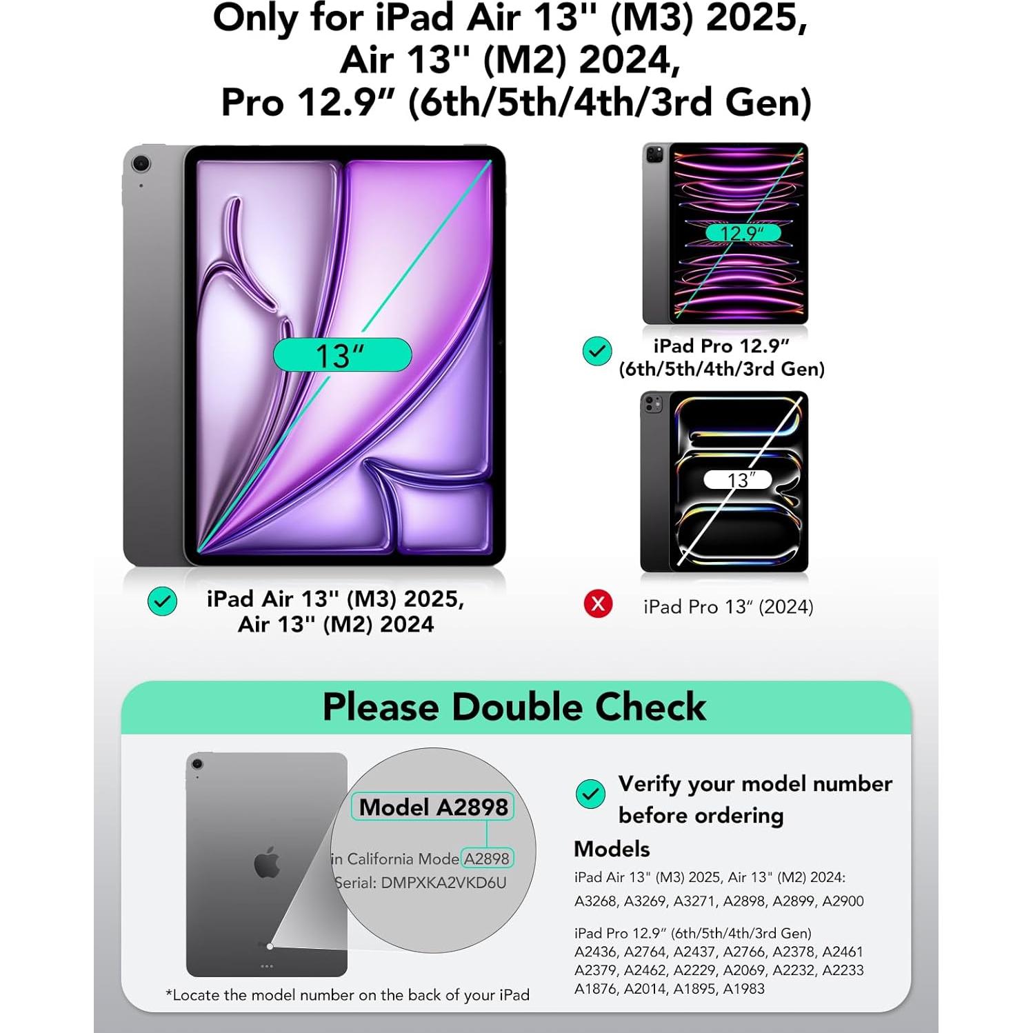 Funda Teclado ESR iPad Air 13 y Pro 12.9, Negro