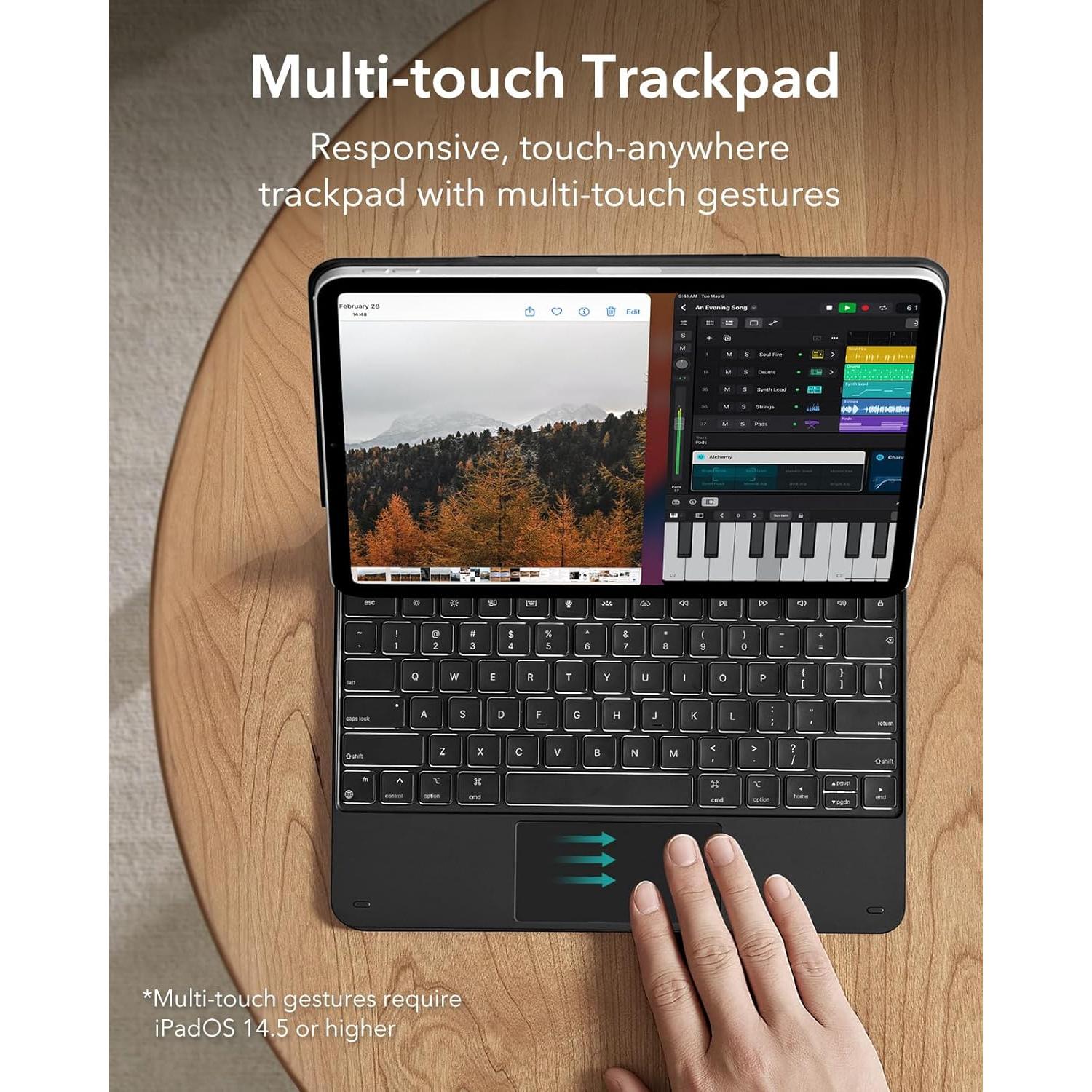 Funda Teclado ESR iPad Air 13 y Pro 12.9, Negro