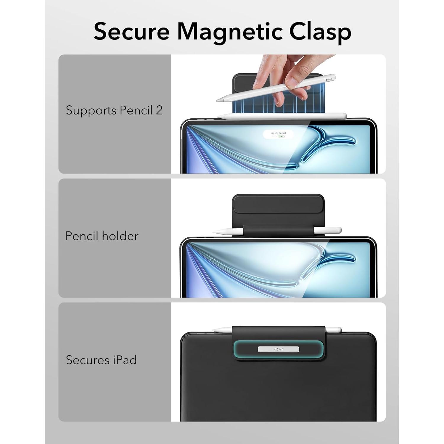 Funda Teclado ESR iPad Air 13 y Pro 12.9, Negro