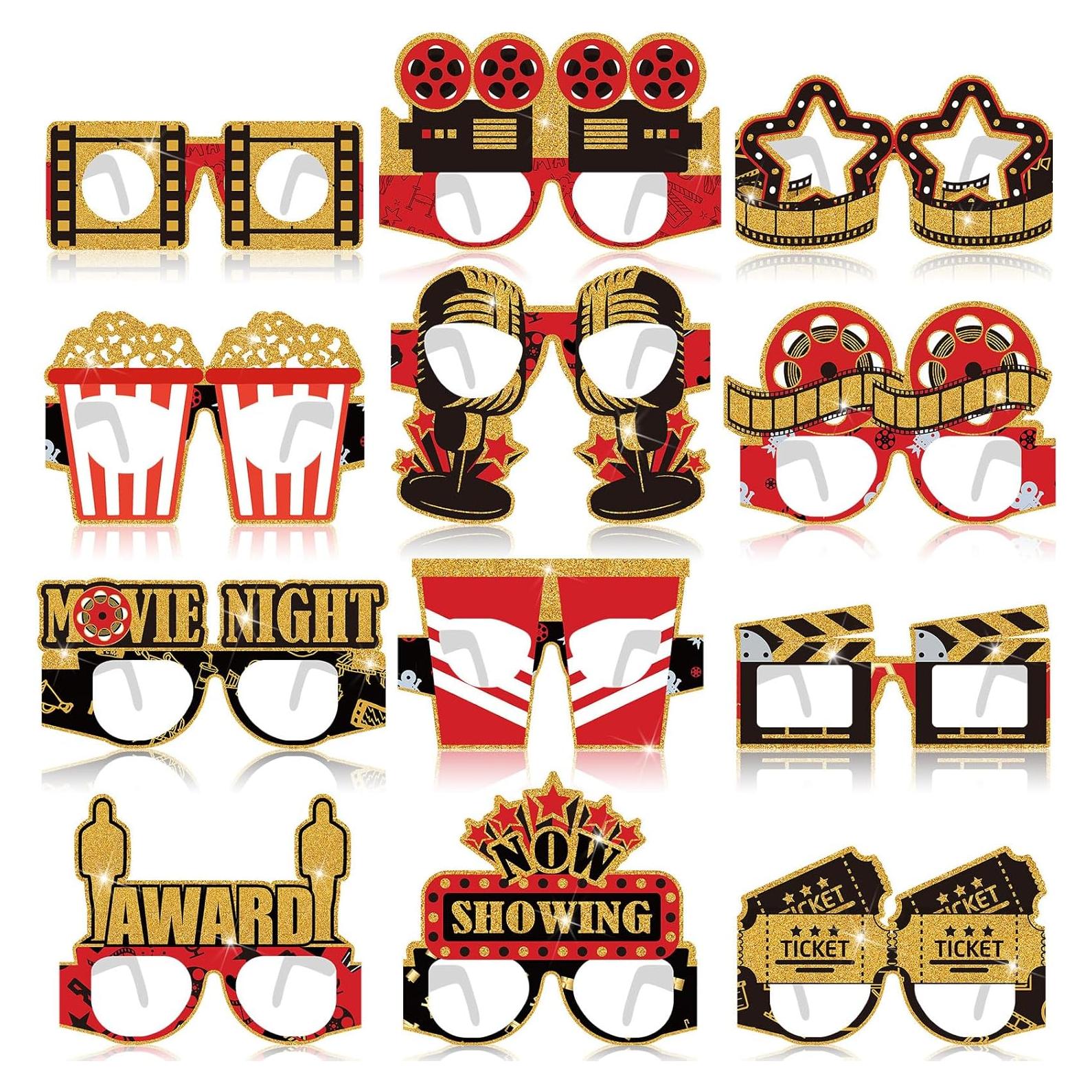 36 Gafas de Papel Multicolor Relaxgiant para Fiesta de Cine