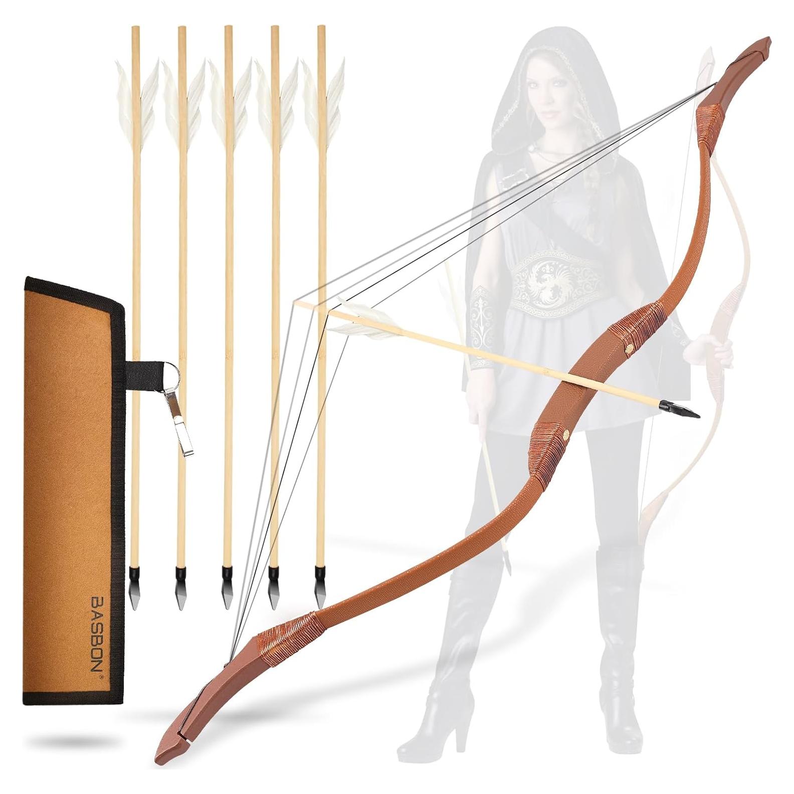 Juego de Arco y Flecha Basbon BA40Z para Niños - 5 Flechas