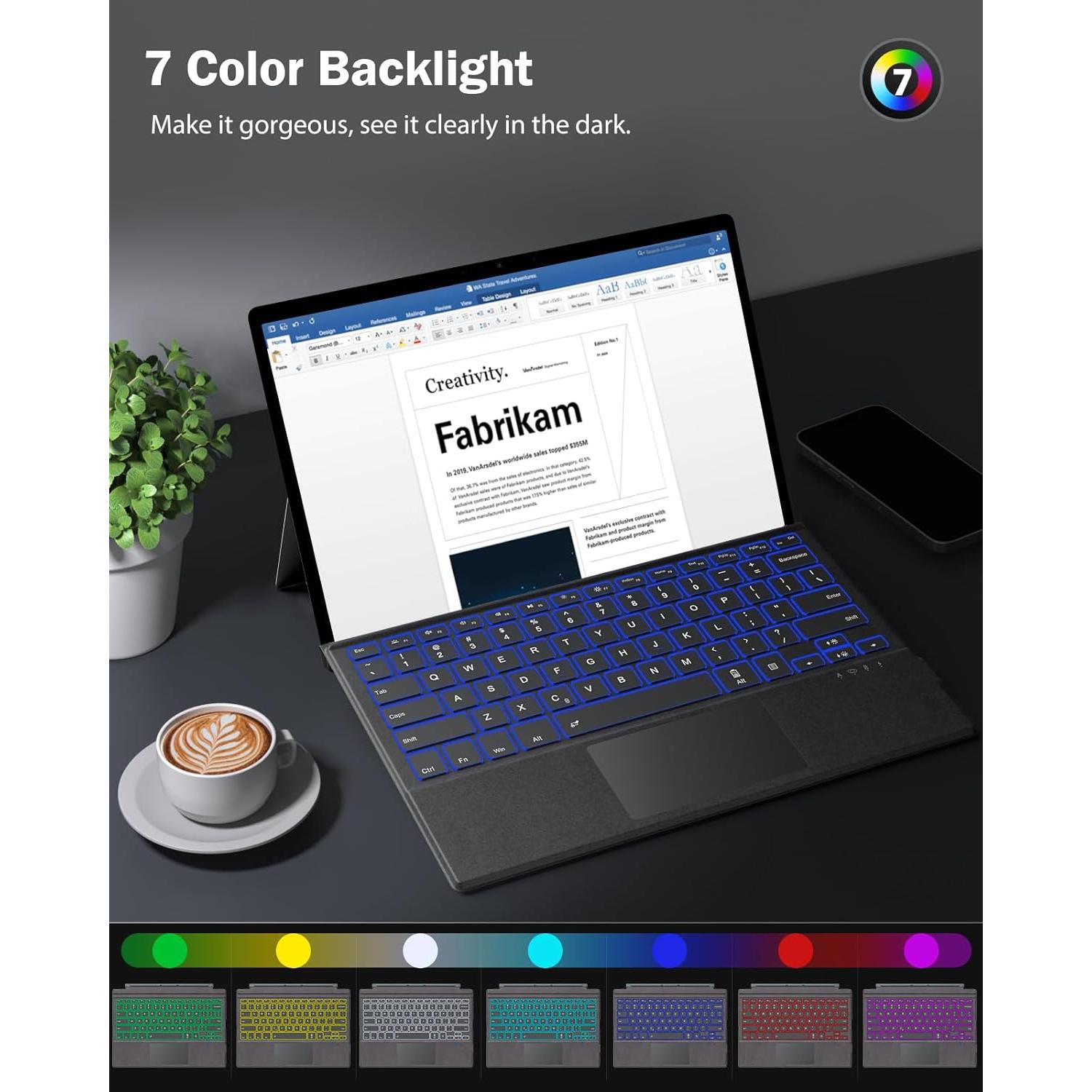 Teclado Inalámbrico MoKo para Microsoft Surface Pro Gris