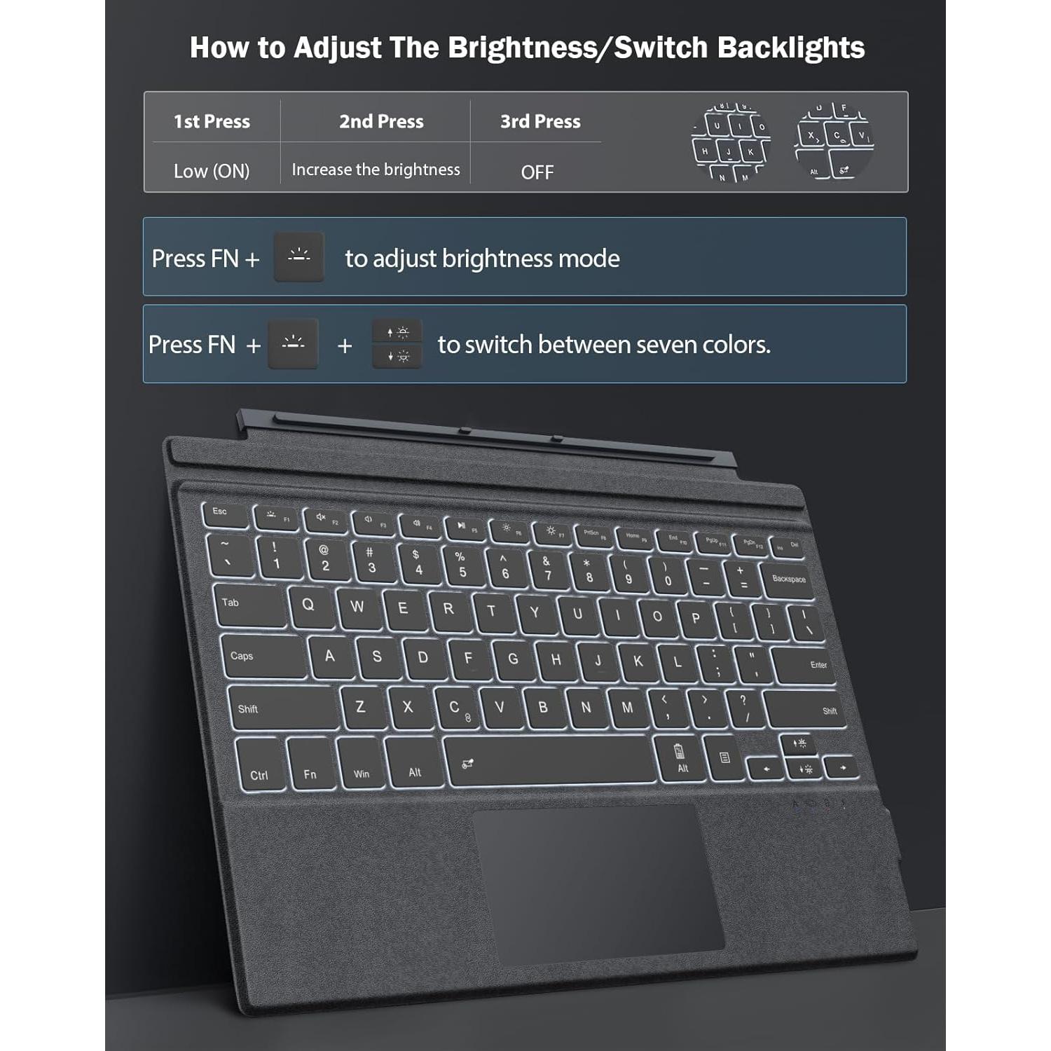 Teclado Inalámbrico MoKo para Microsoft Surface Pro Gris