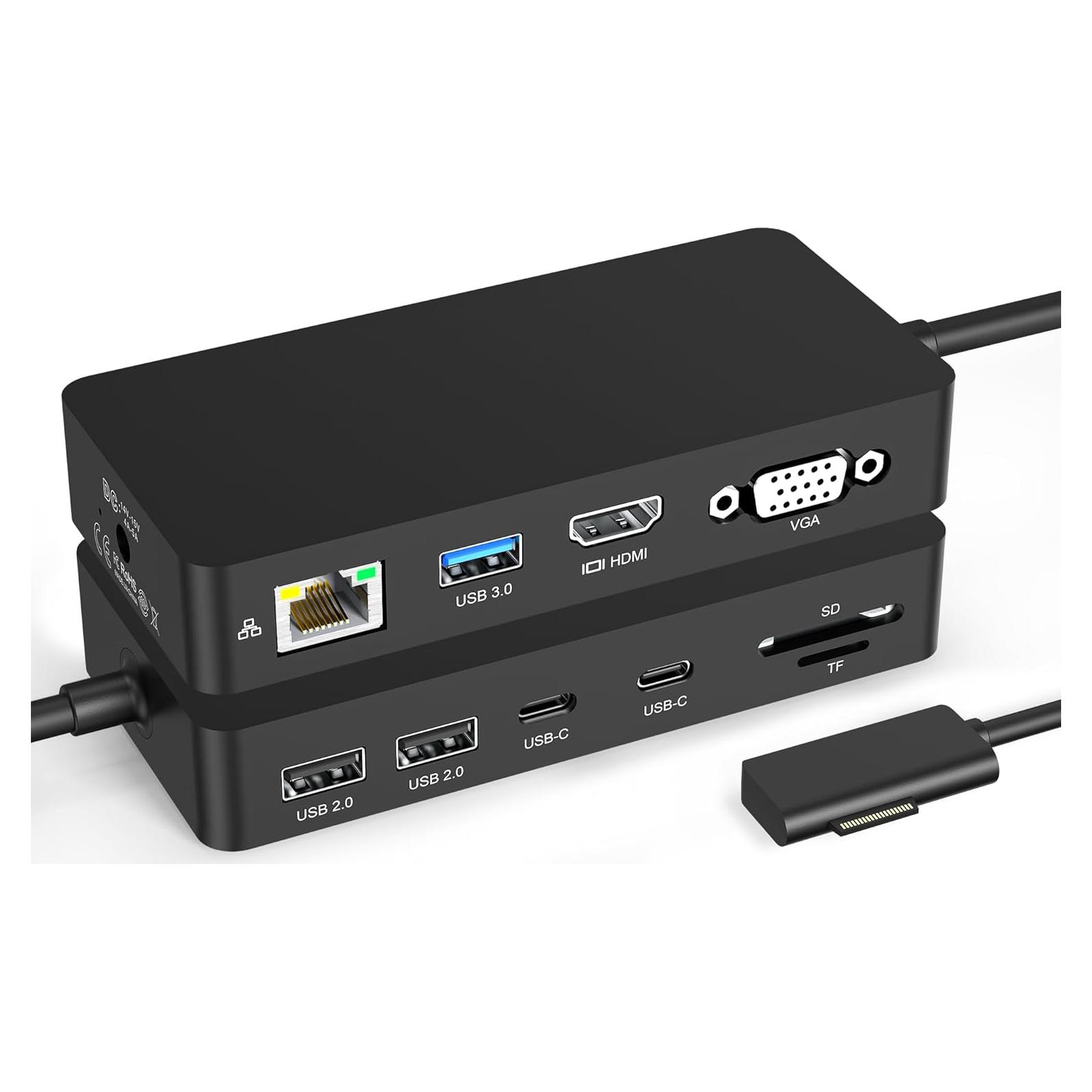 Dock Microsoft Surface 11 en 1 Triple Pantalla 4K HDMI VGA