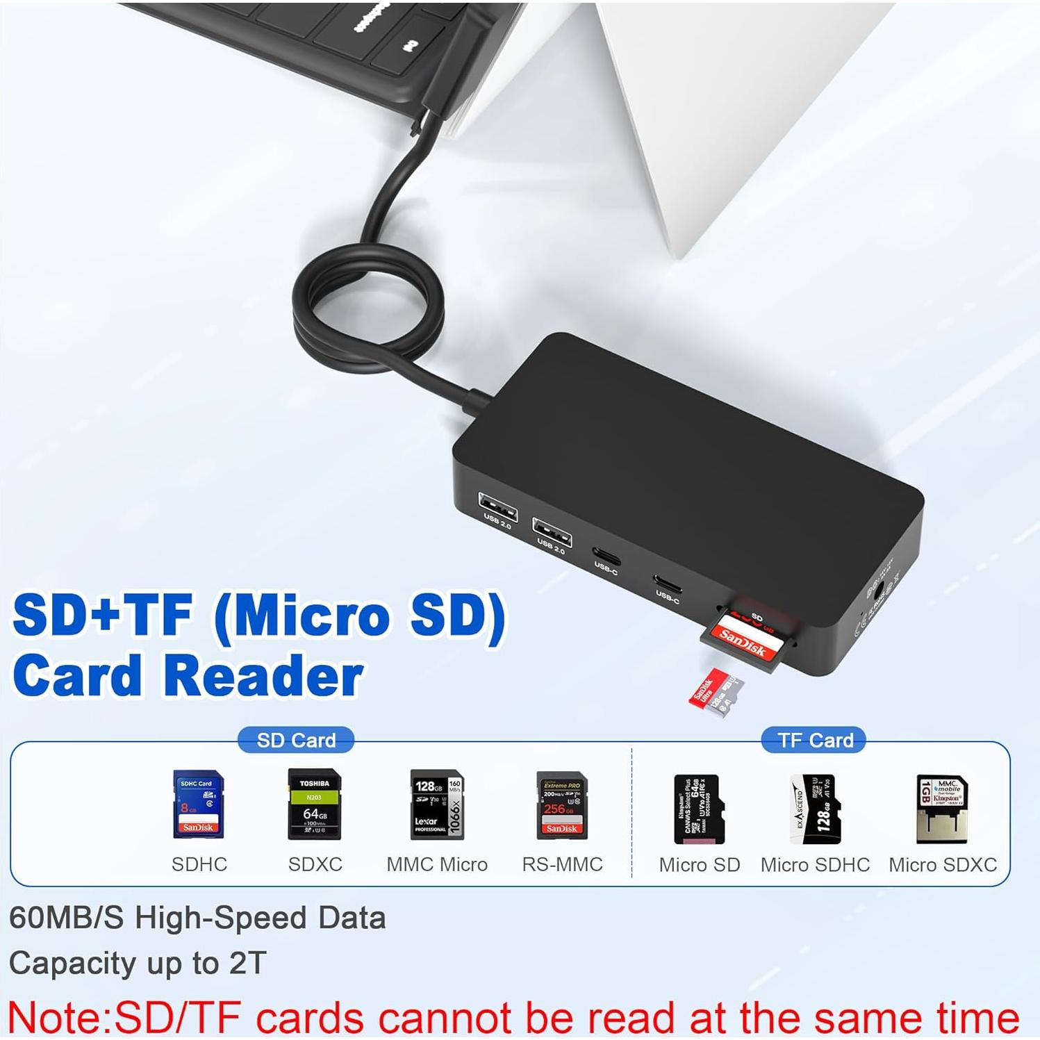 Dock Microsoft Surface 11 en 1 Triple Pantalla 4K HDMI VGA