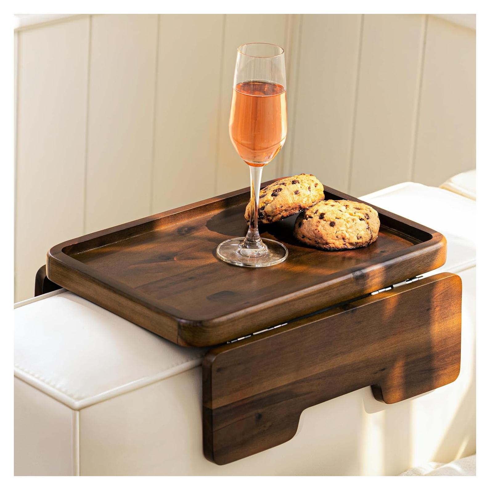 Mesa de reposabrazos de sofá HOLANA Acacia 34.92x24.13cm