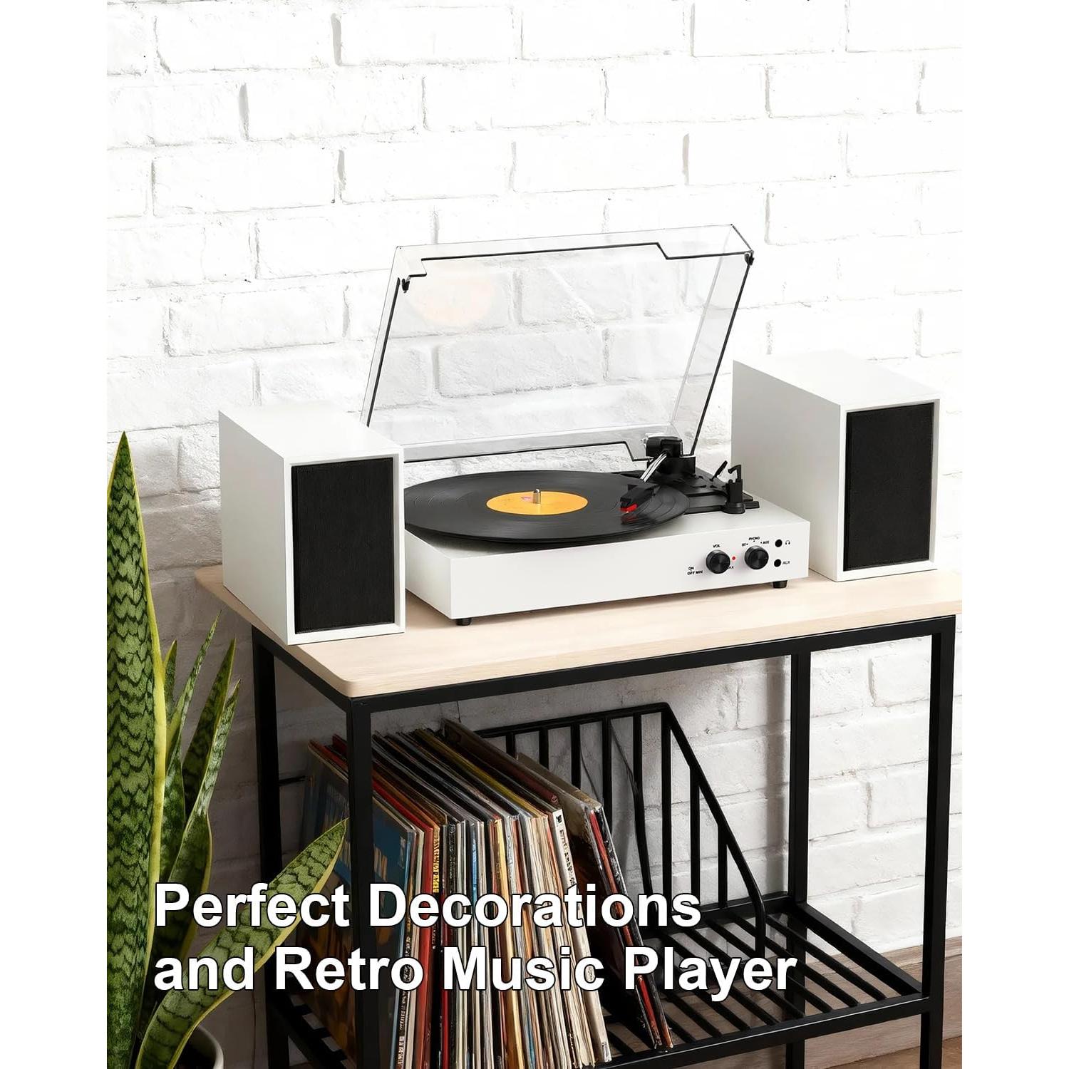 Reproductor de Vinilo Bluetooth DANFI AUDIO TE-003 Blanco 3 Velocidades