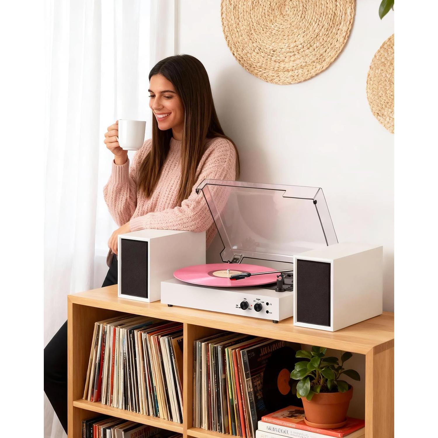 Reproductor de Vinilo Bluetooth DANFI AUDIO TE-003 Blanco 3 Velocidades