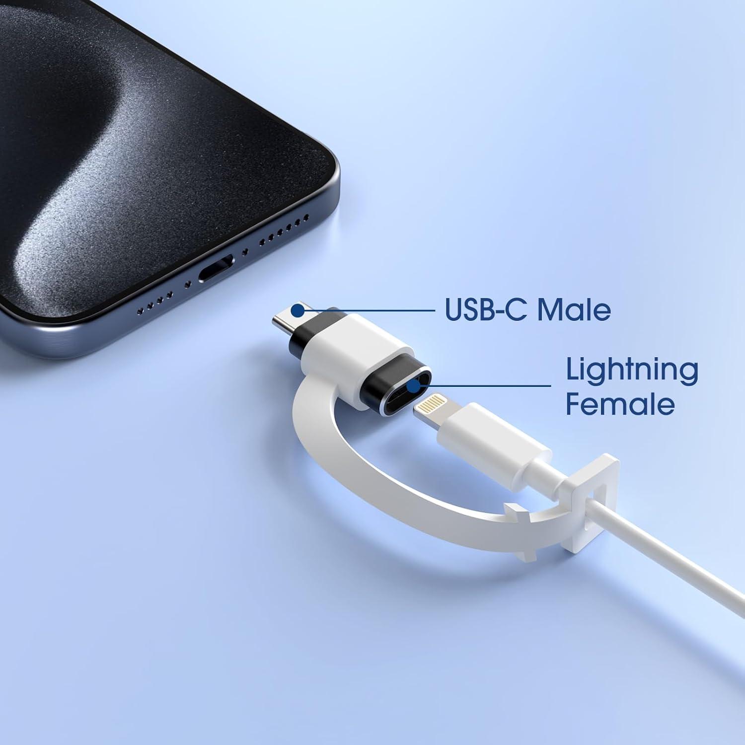 Adaptador TechMatte Lightning a USB-C 3 Pack Carga Rápida