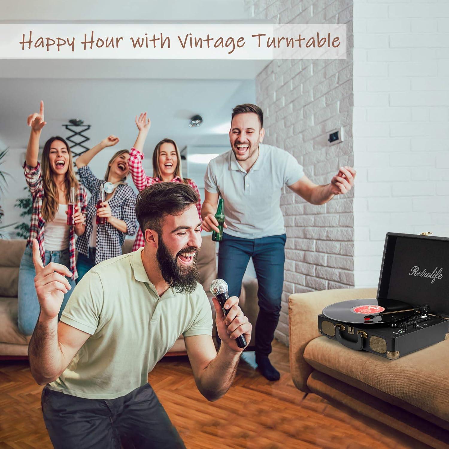 Reproductor de Vinilo Retrolife R609 Bluetooth 3 Velocidades