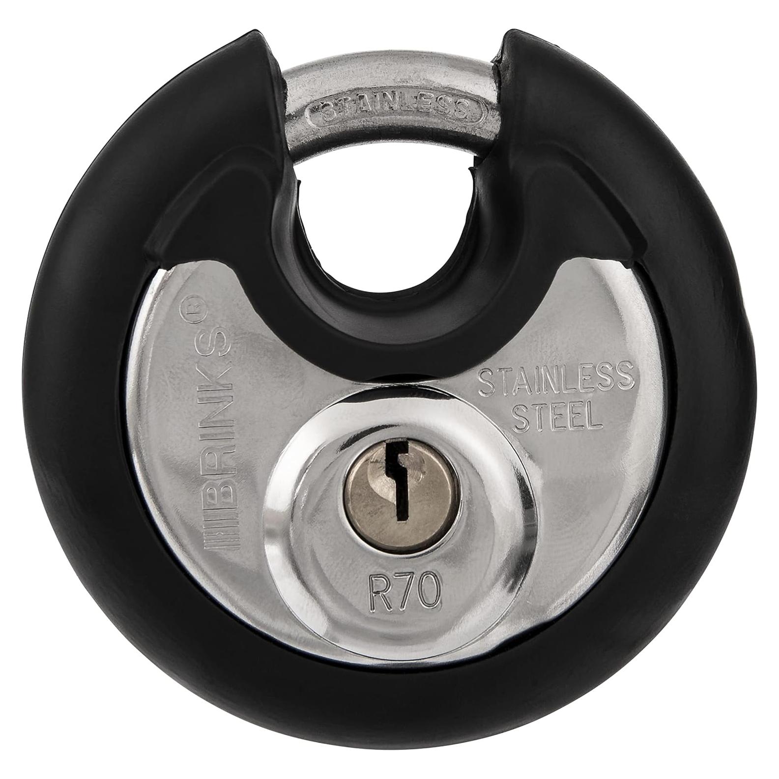 Candado de Alta Seguridad BRINKS 70mm con Llave - Acero Inoxidable