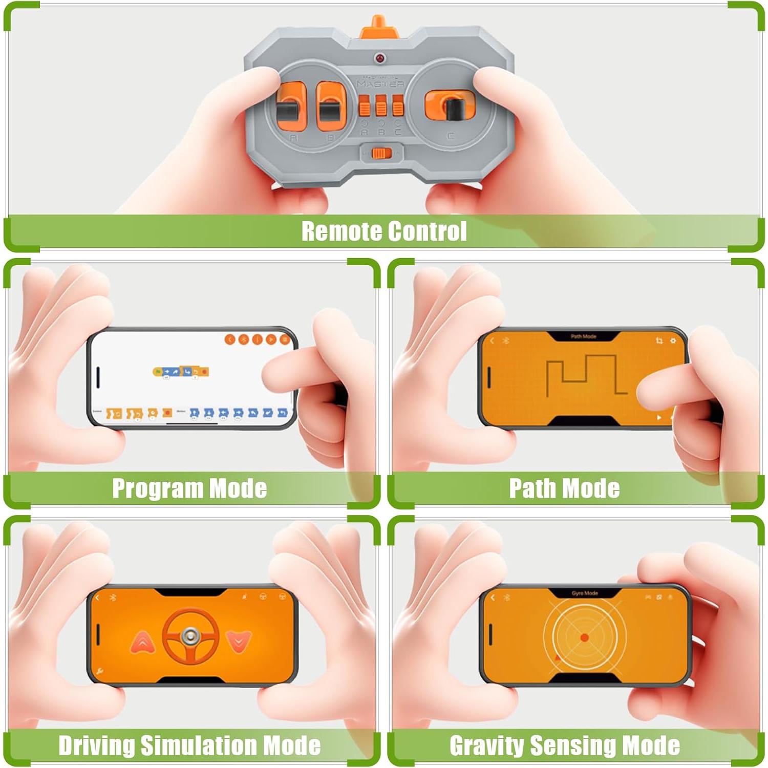 Remote Control Jeep Wrange 4x4 Building Kits, 1:6 Technique Motorized Off Road Pickup Set - with 4 Black Motors, All Terrain Design - STEM Engineering Gift for Adults & Teens (2121 PCS)