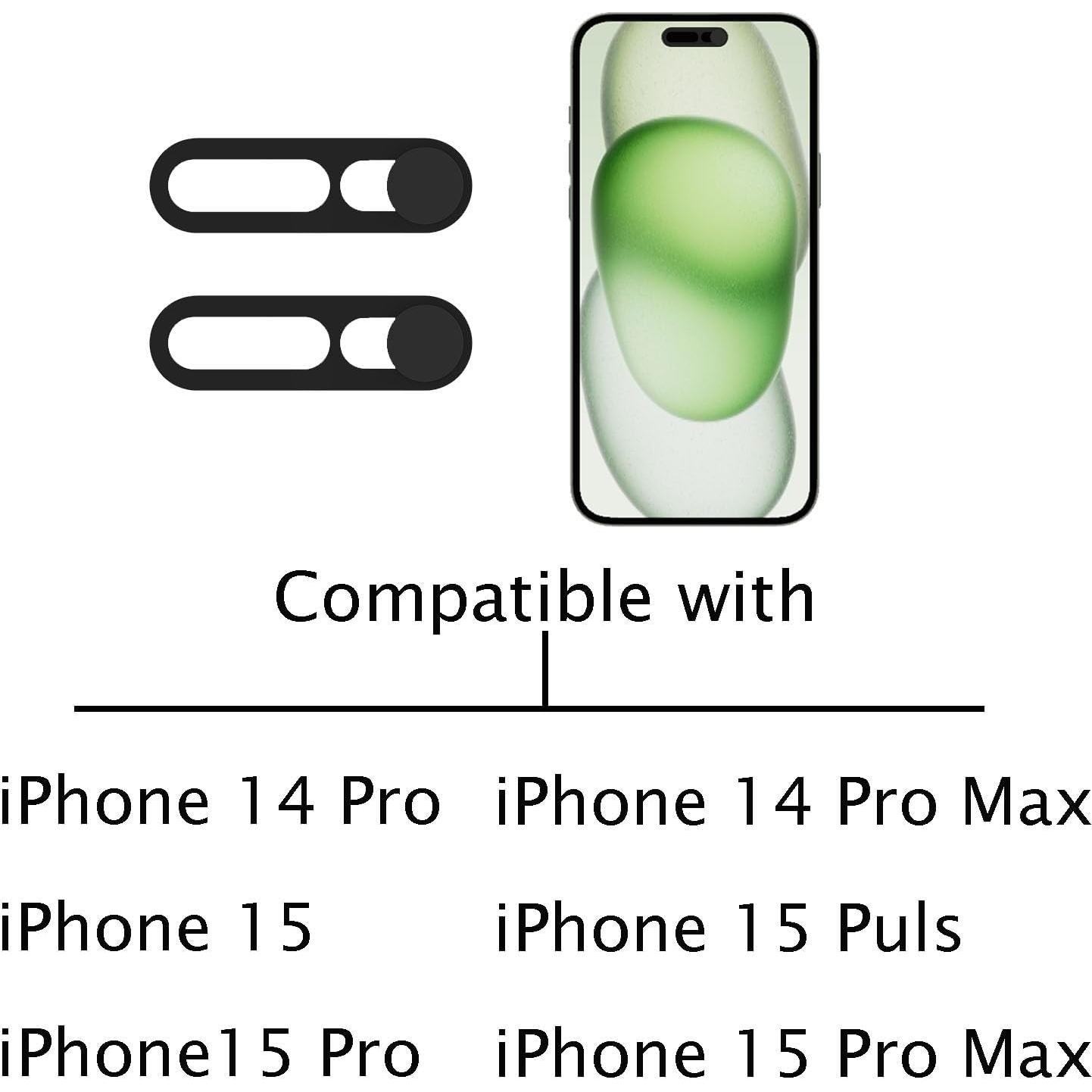 Cubierta de Webcam Peramarl Negra para iPhone 14/15 (2PCS)