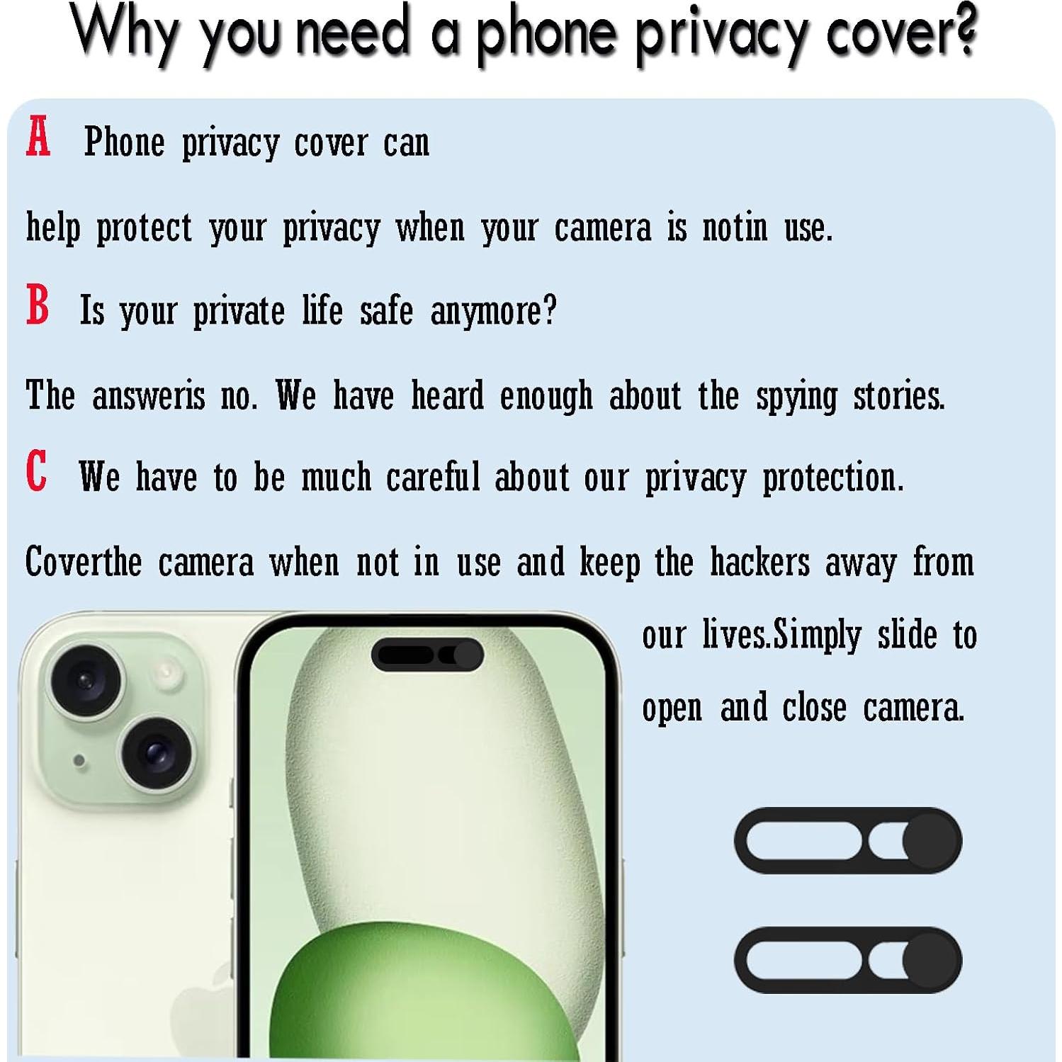 Cubierta de Webcam Peramarl Negra para iPhone 14/15 (2PCS)