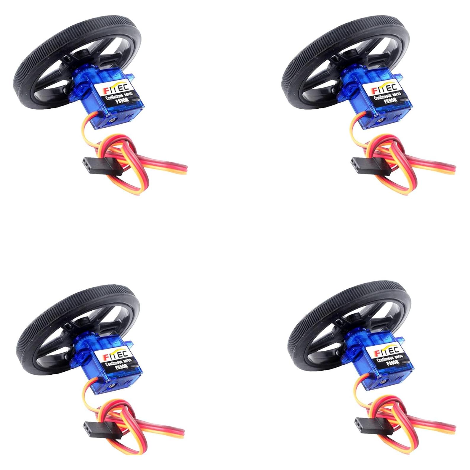 Servo Micro FS90RZ 360 Grados 9g con Ruedas para RC