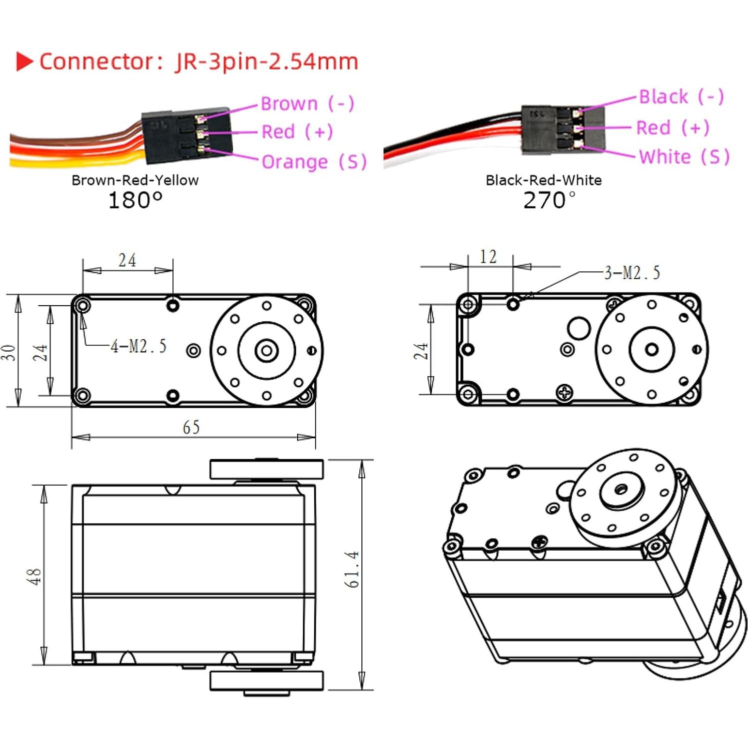 Servo Digital Wishiot 150kg para Brazo Robótico 270° IP66