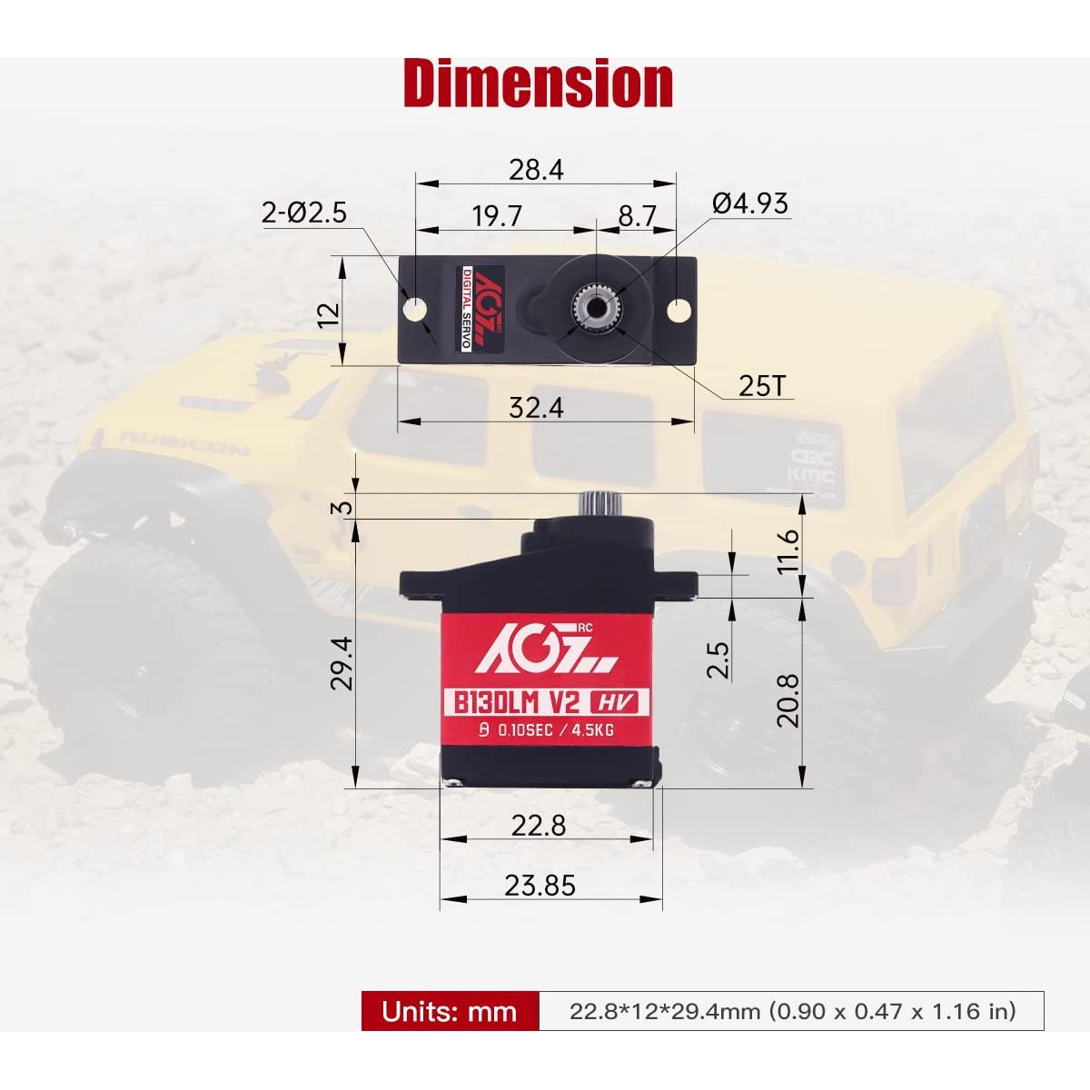 Servo Motor AGFRC B13DLM V2 4.5kg 22.8x12x29.4mm RC