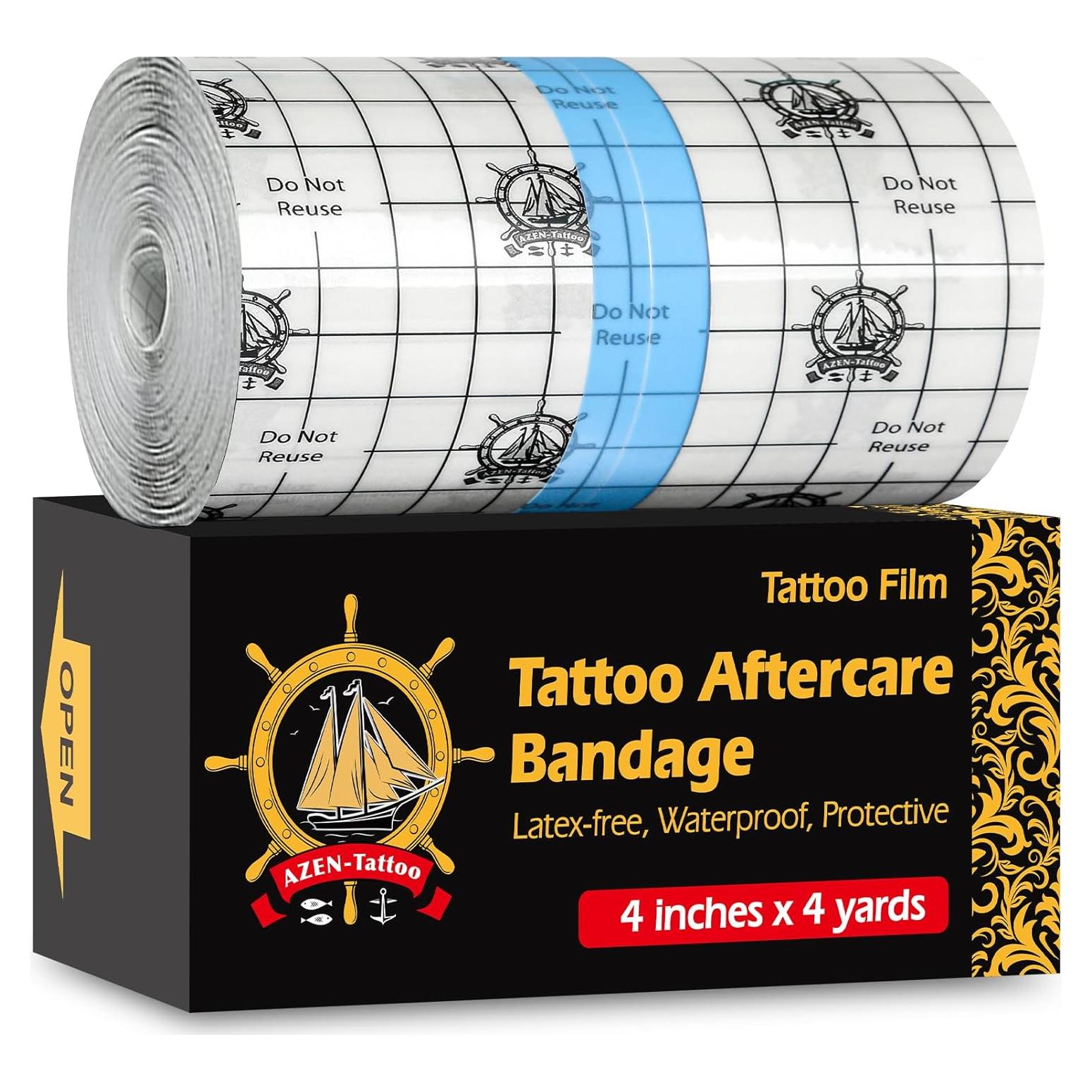 Vendaje impermeable para tatuajes AZEN 10 cm x 3.66 m