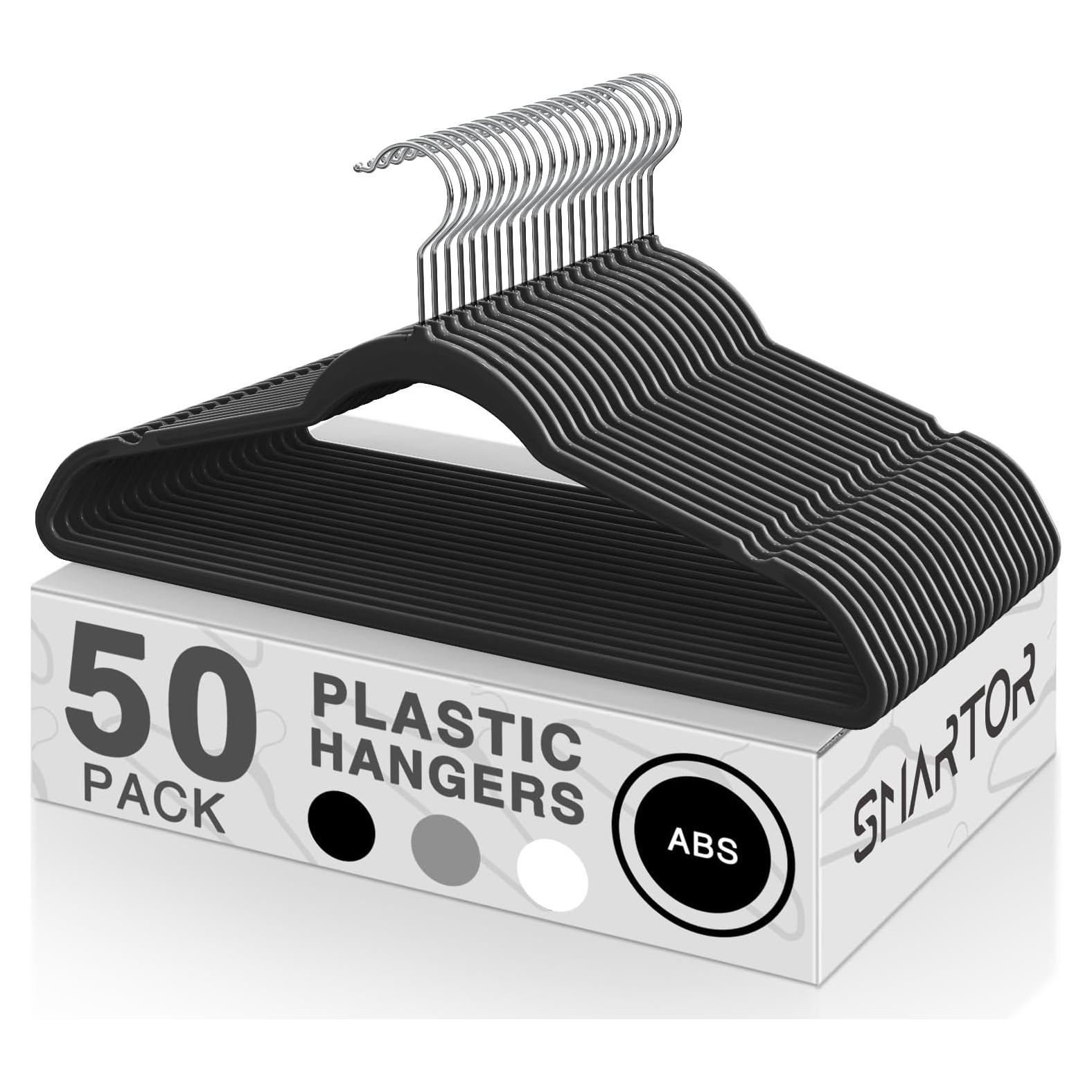 Perchas de Plástico SMARTOR 50 Unidades Alta Resistencia