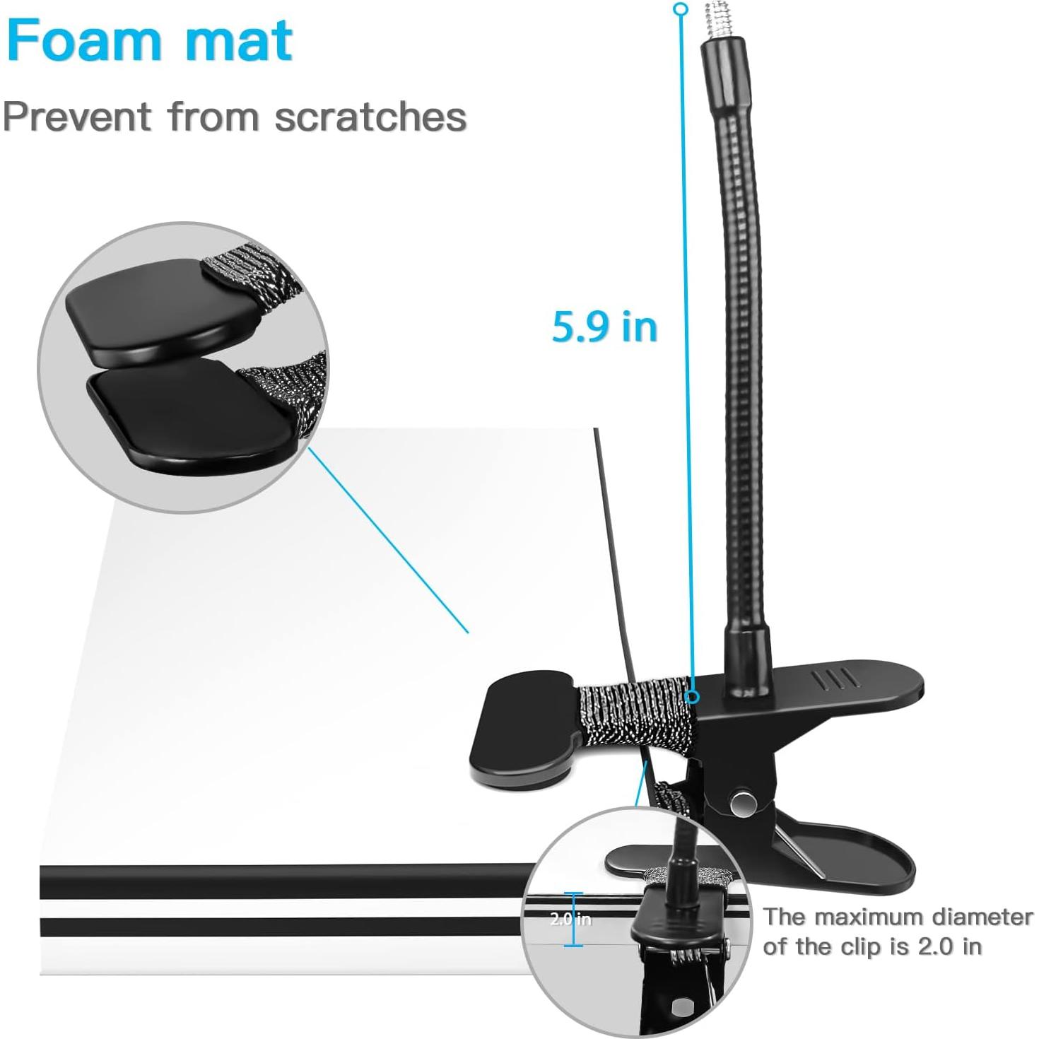 Clamp Mount for eufyCam 2C and Arlo Cameras No Drill Mount (Black, 1 Pack)