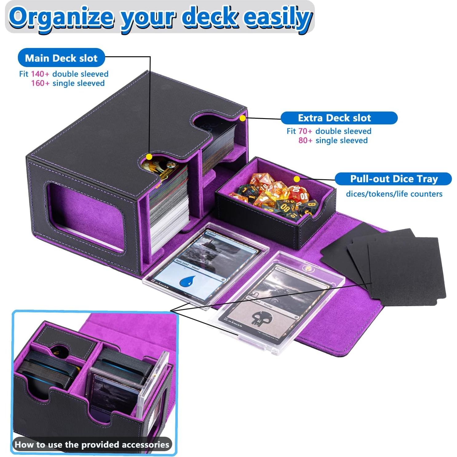 Caja de Deck MTG Commander WELLMILLER 200+ Cartas Púrpura