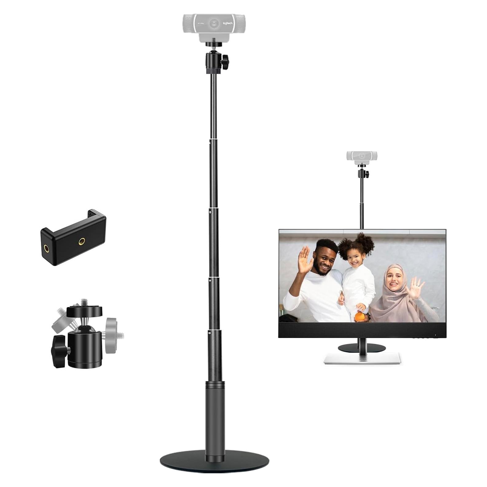 Soporte para Webcam JCWINY Ajustable 71 cm Plegable Metal Rosa