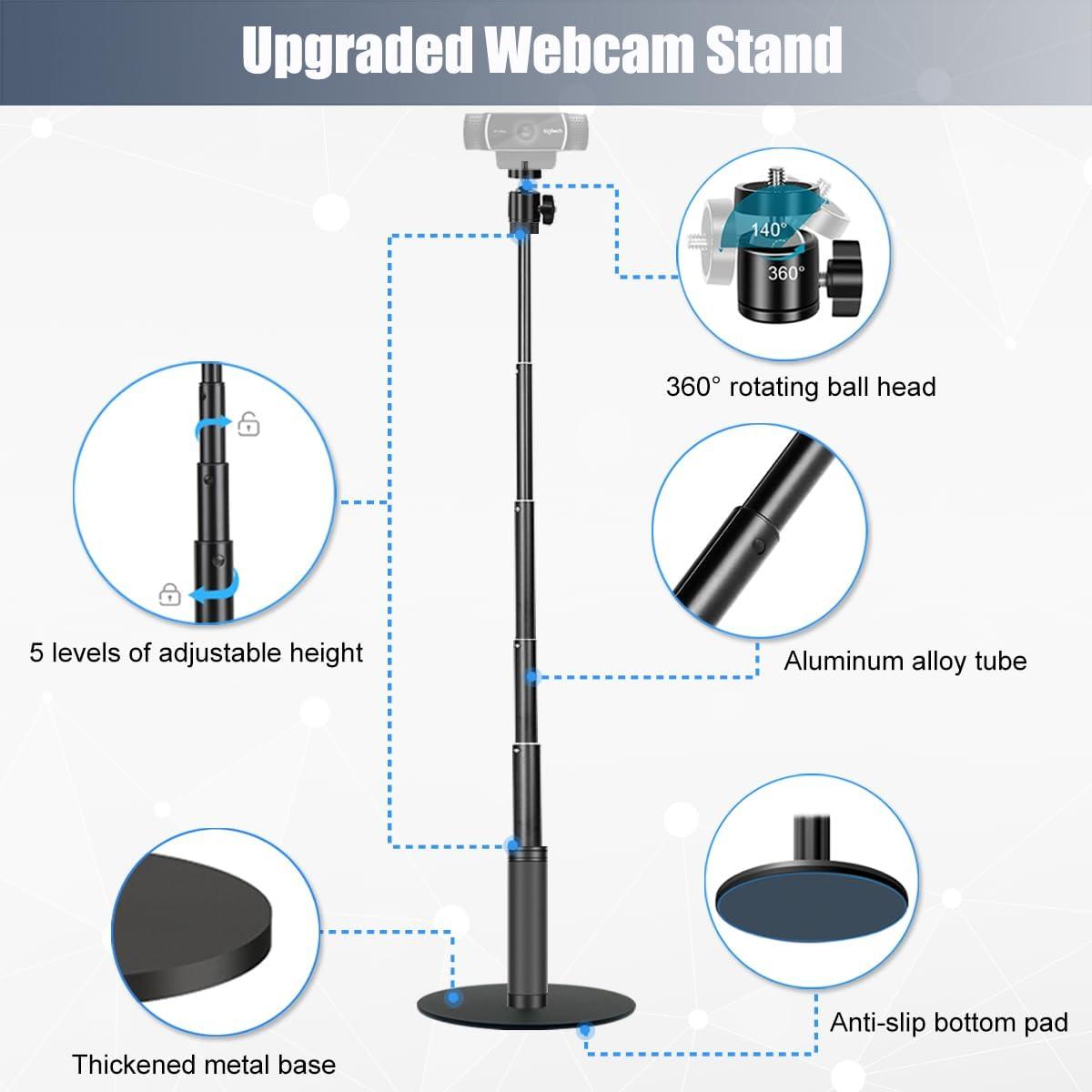 Soporte para Webcam JCWINY Ajustable 71 cm Plegable Metal Rosa