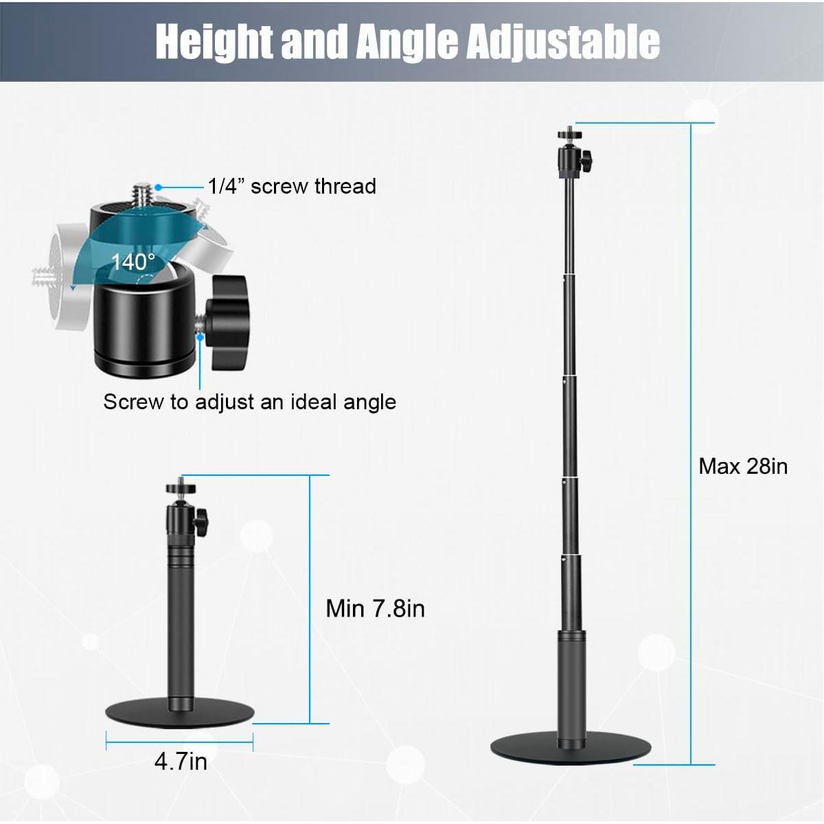 Soporte para Webcam JCWINY Ajustable 71 cm Plegable Metal Rosa