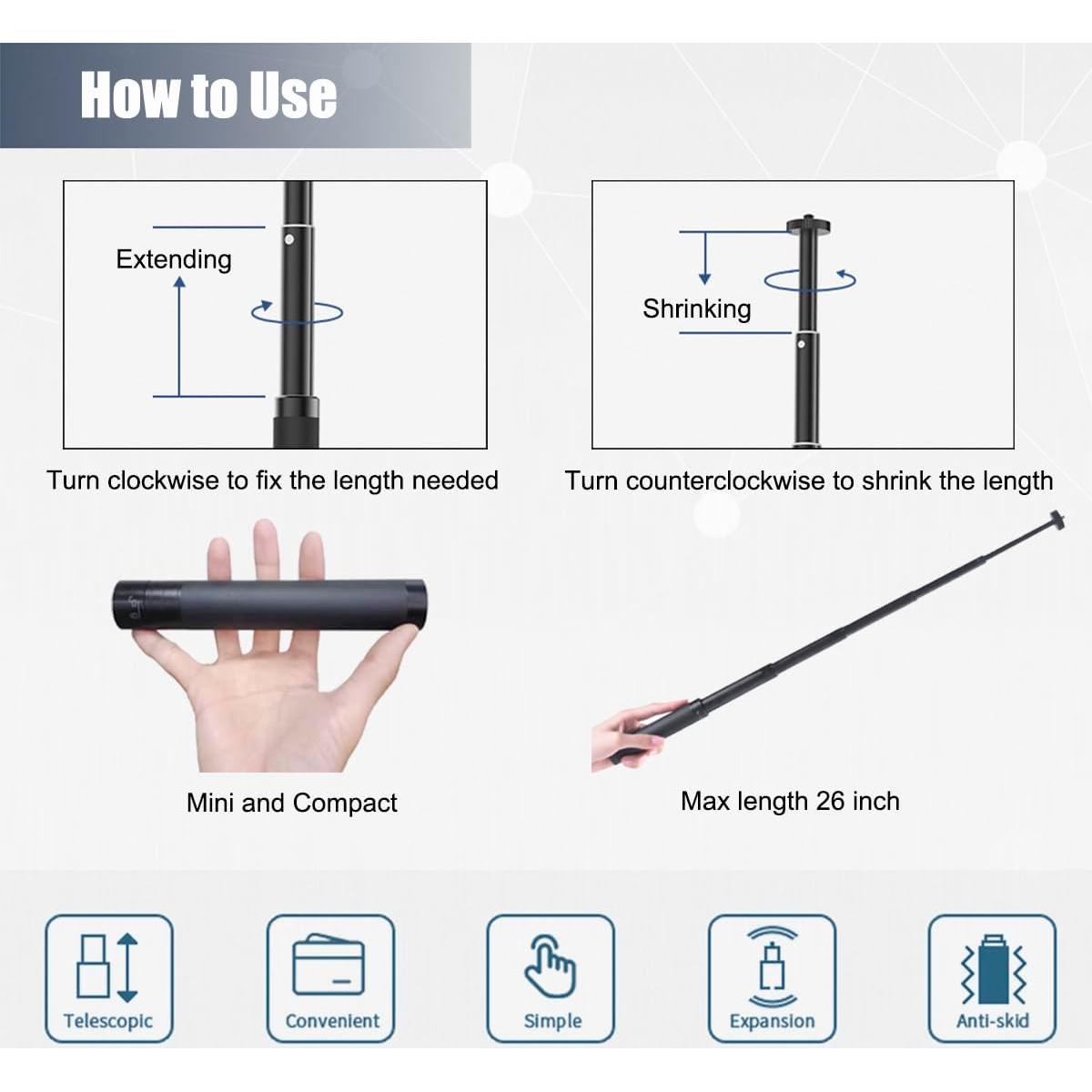 Soporte para Webcam JCWINY Ajustable 71 cm Plegable Metal Rosa